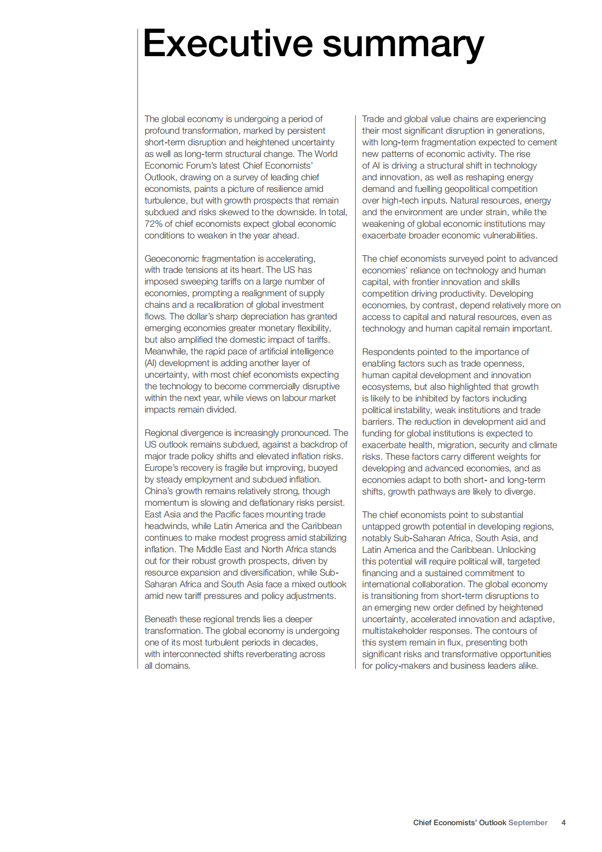 2025年首席经济学家展望报告--九月刊（英文） 第4页