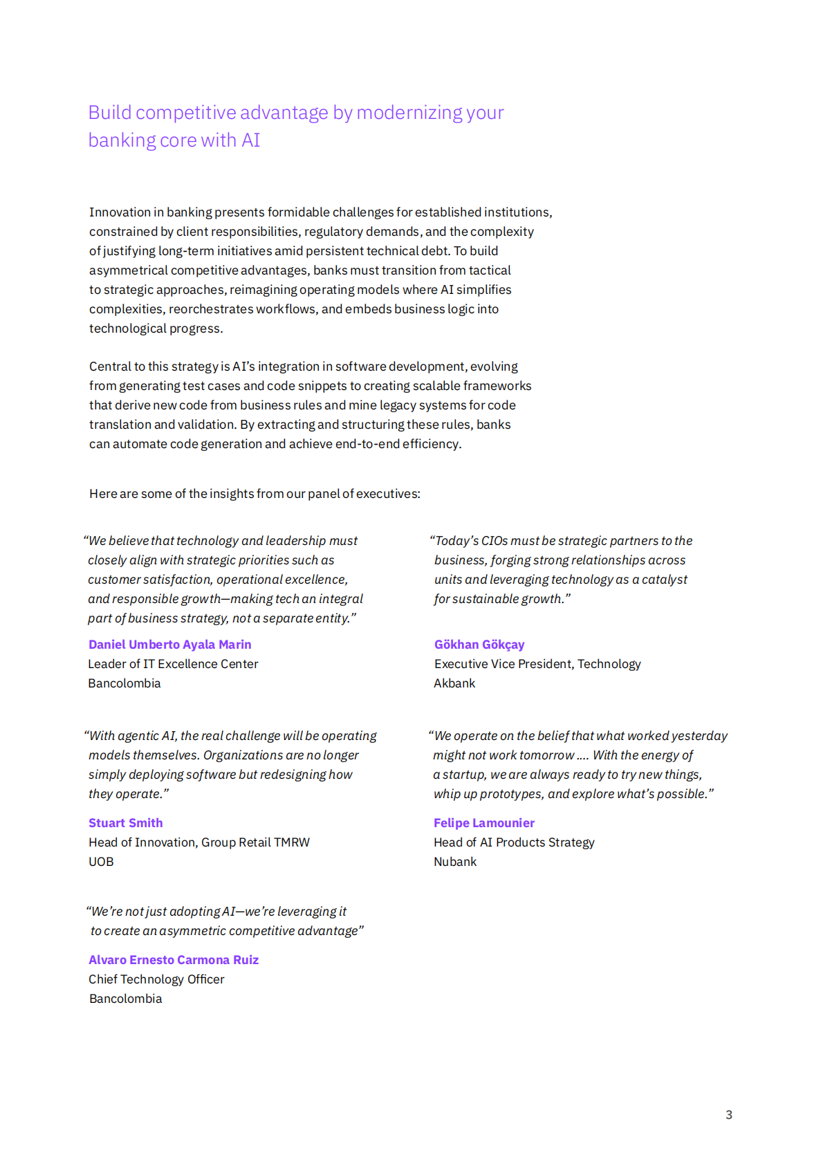 IBM商业价值研究所：2025年创造者之声：核心银行系统现代化与全企业AI应用研究报告（英文版） 第5页