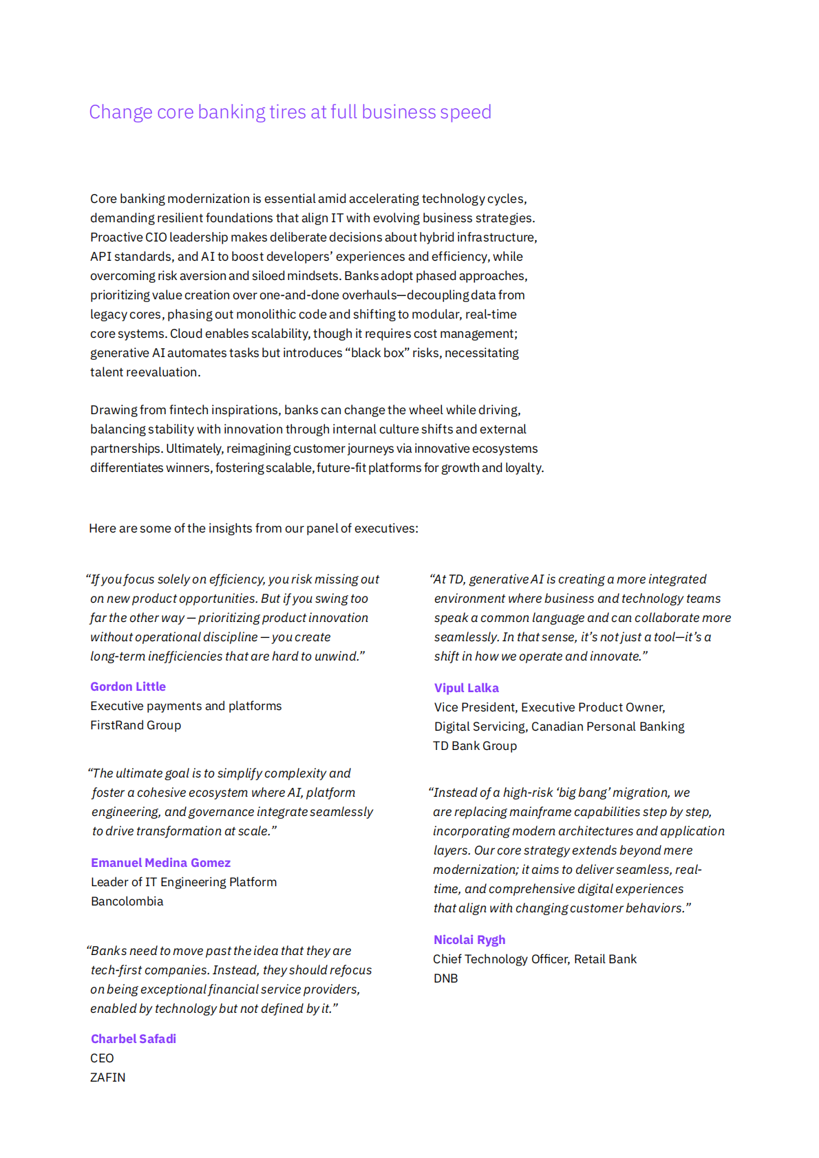 IBM商业价值研究所：2025年创造者之声：核心银行系统现代化与全企业AI应用研究报告（英文版） 第6页