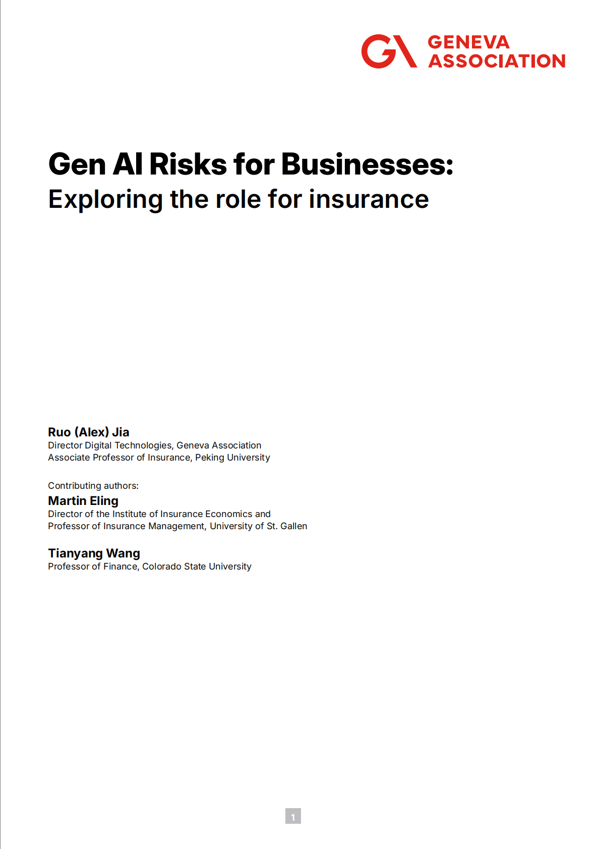 日内瓦协会：2025年企业生成式AI风险：保险业的作用研究报告（英文版） 第3页