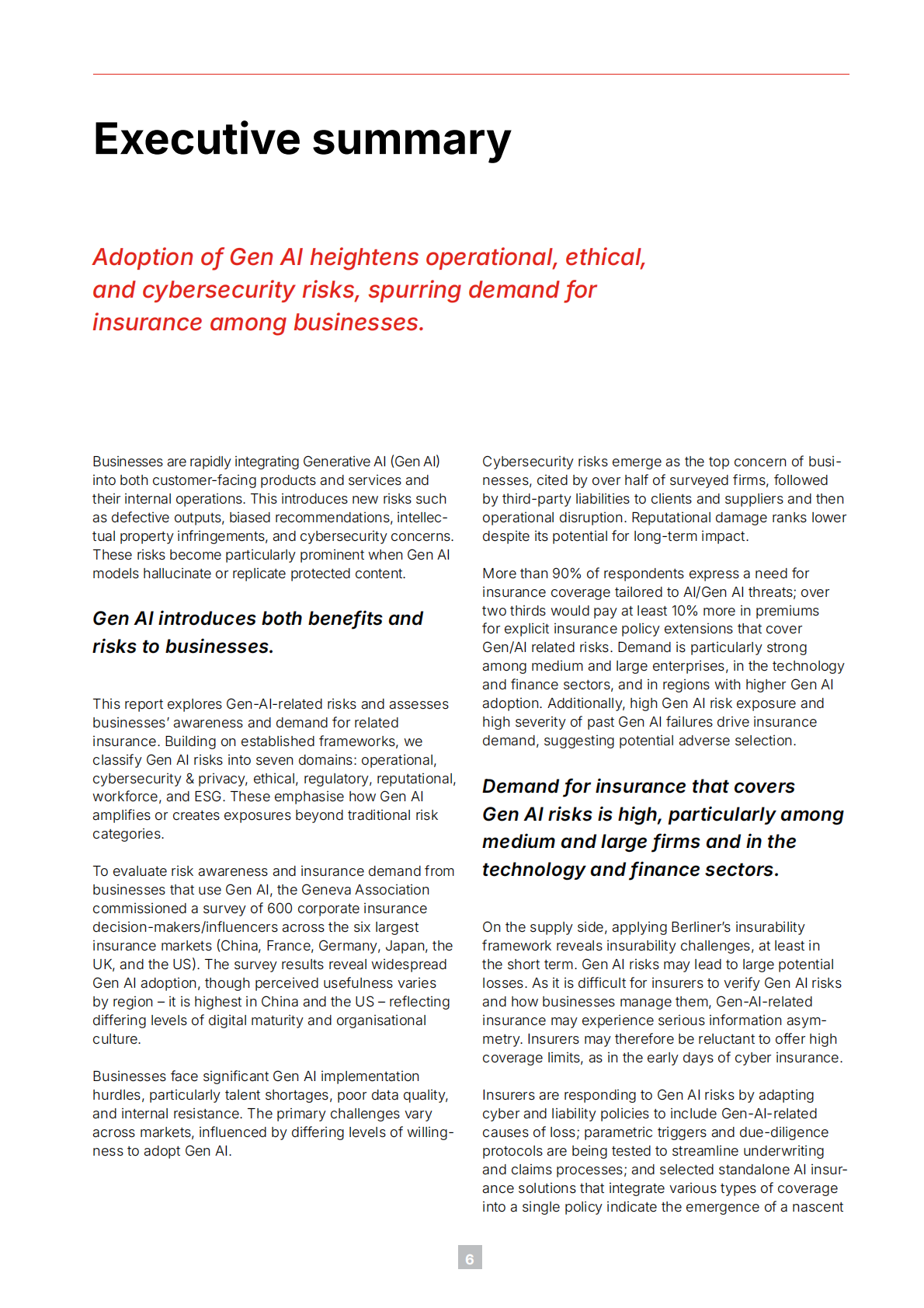 日内瓦协会：2025年企业生成式AI风险：保险业的作用研究报告（英文版） 第8页
