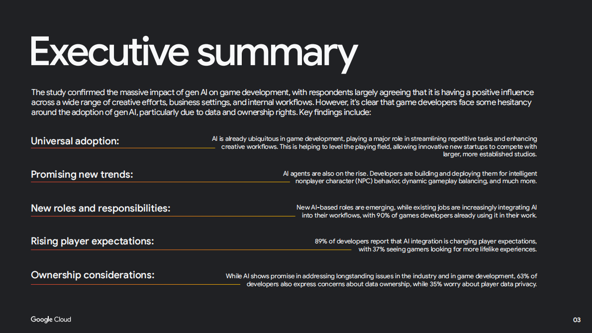 谷歌云：2025年人工智能赋能游戏产业：生成式AI驱动新一代游戏研发研究报告（英文版） 第3页