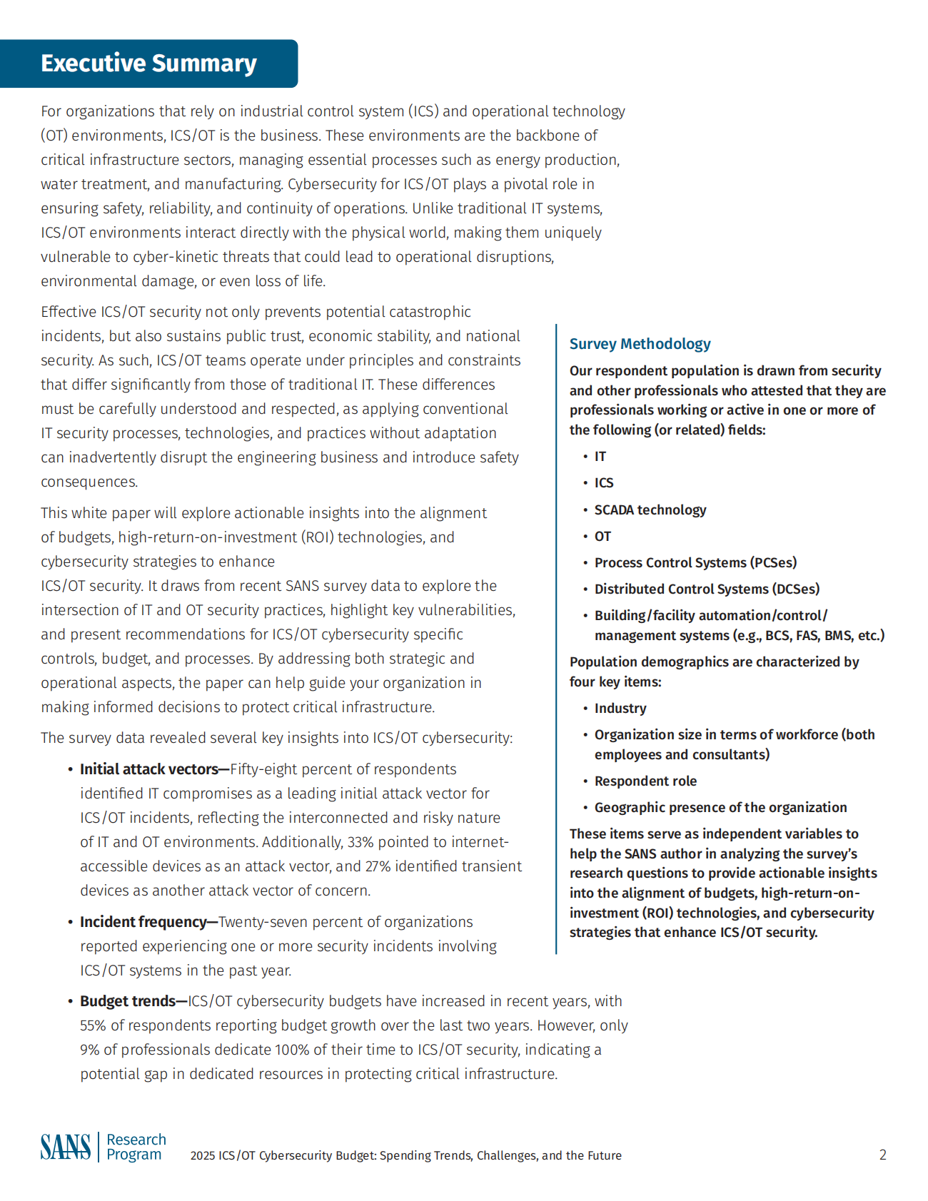 2025年ICS&OT网络安全预算（英文） 第2页