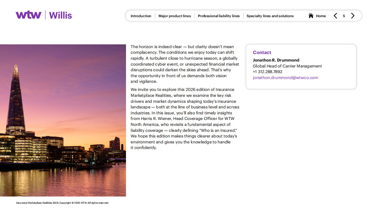 韦莱韬悦（WTW）：2026年保险市场全景分析报告（英文版） 第5页