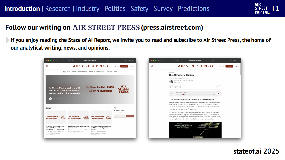 Air Street Capital：2025年人工智能现状报告（英文版） 第2页