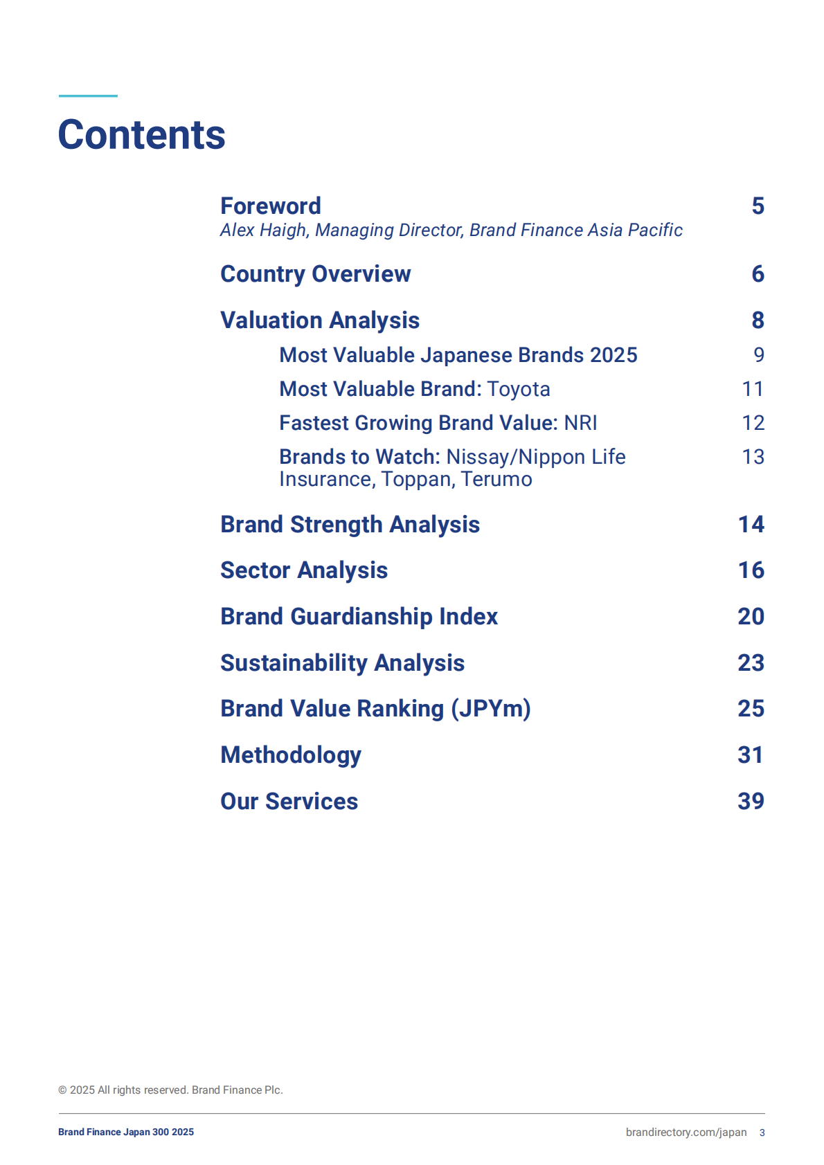 Brand Finance：2025年日本品牌300强（英文） 第3页
