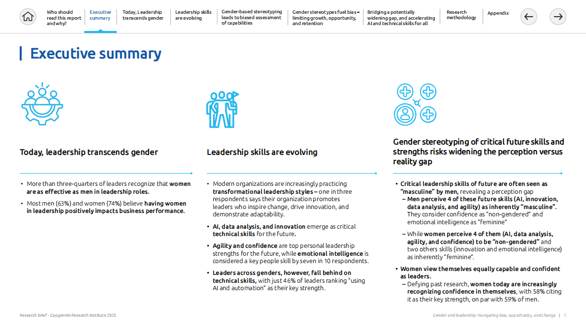 凯捷Capgemini：2025年性别与领导力：驾驭偏见、机遇和变革报告-技术技能和包容性正在塑造领导力的未来（英文版） 第5页
