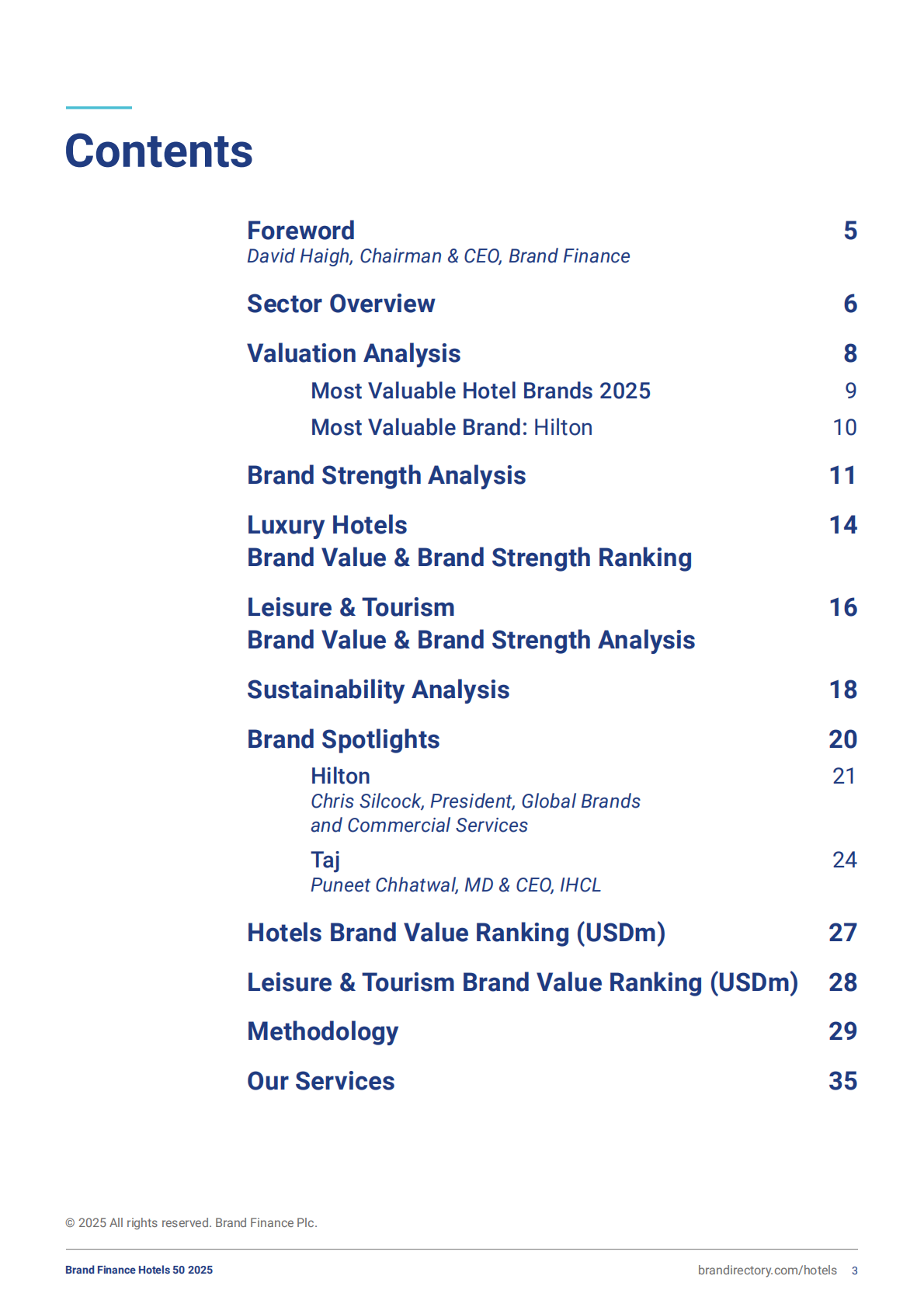 Brand finance：2025年酒店品牌50强（英文） 第3页