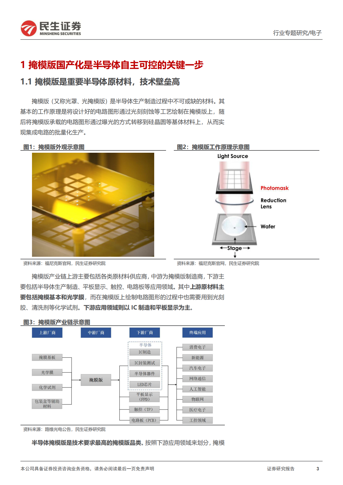 民生证券：半导体行业专题：空白掩模版：光刻工艺核心原料，国产化亟待突破 第3页