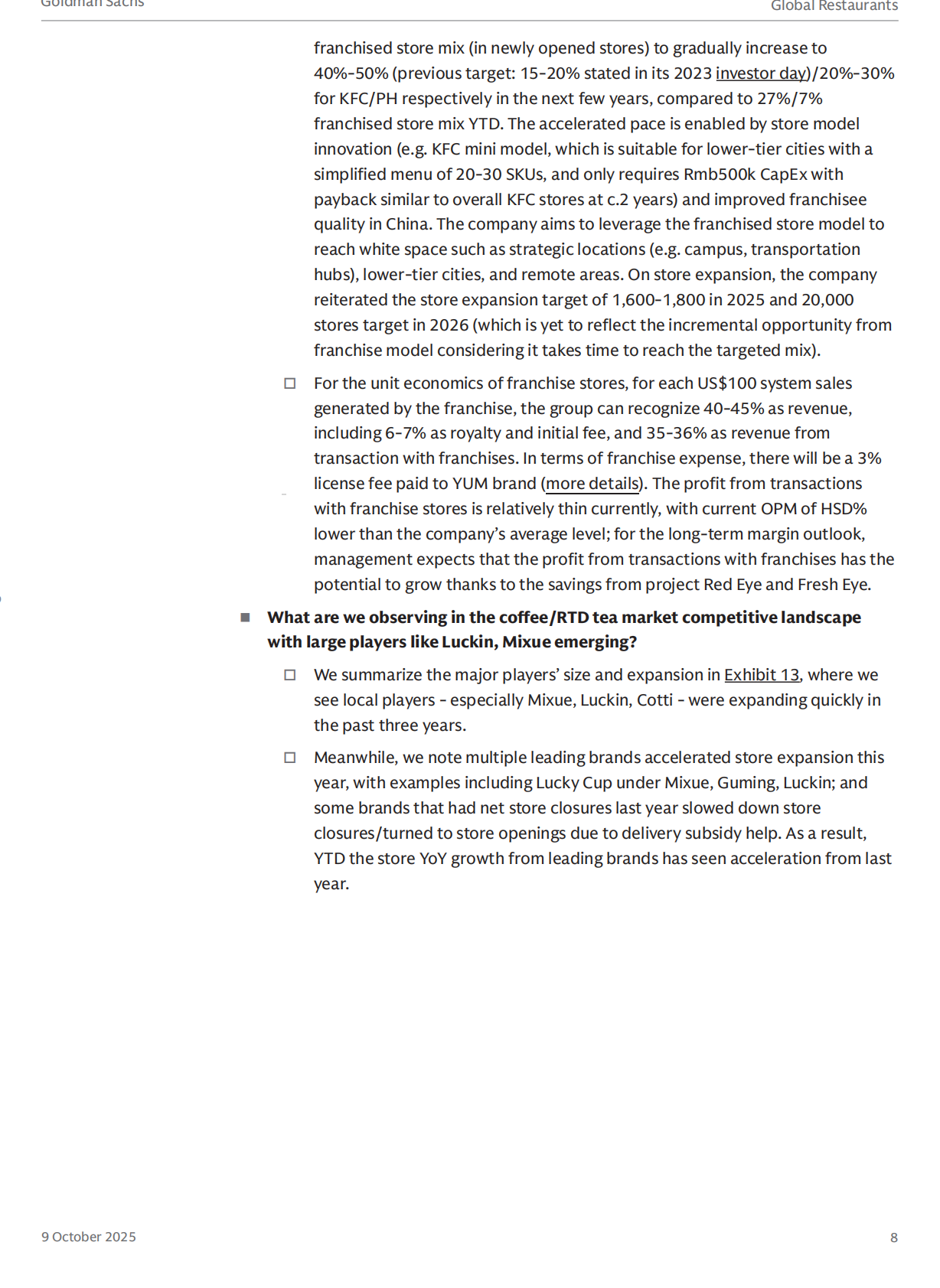 高盛：2025年探讨中国餐饮业关键议题及全球投资者影响报告（英文版） 第8页