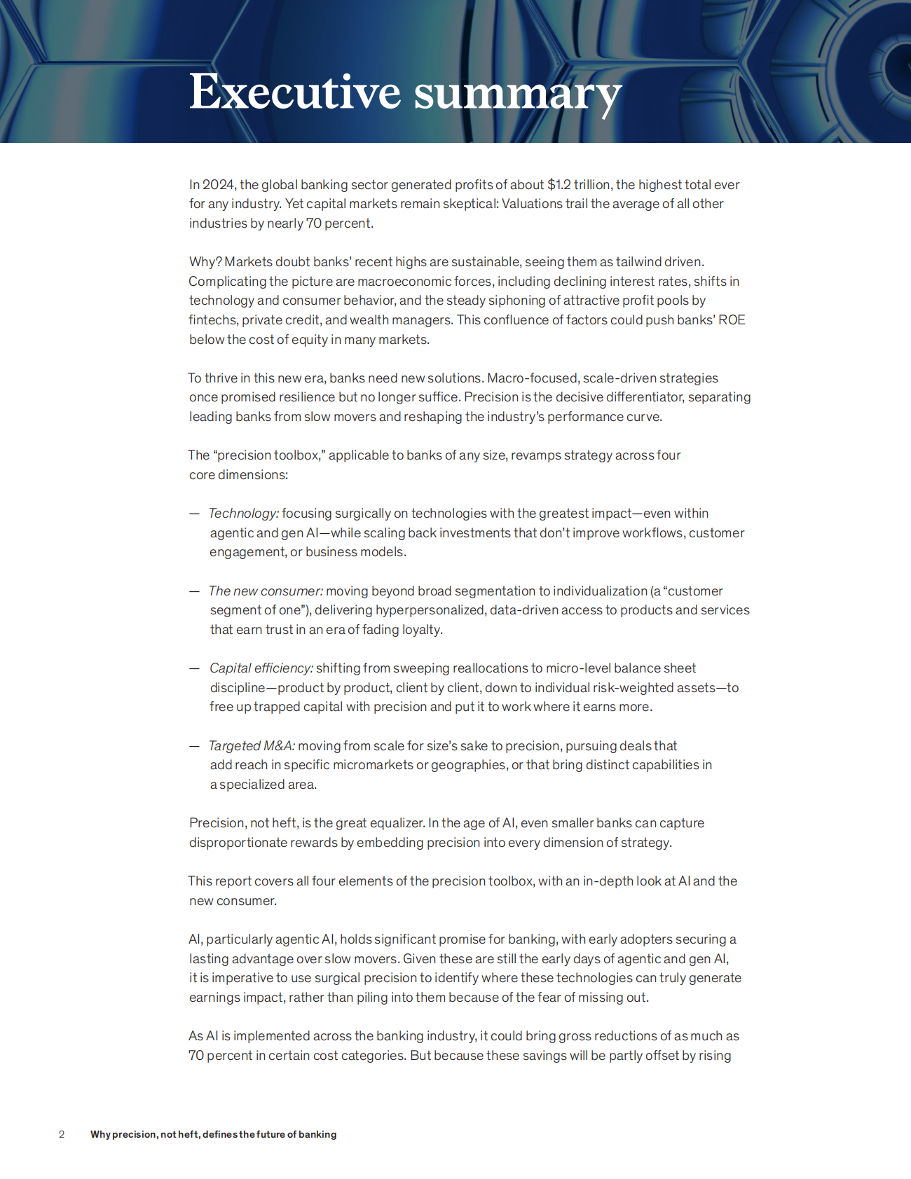 麦肯锡：2025年全球银行业年鉴：为什么精准而非份量决定了银行业的未来报告（英文版） 第3页