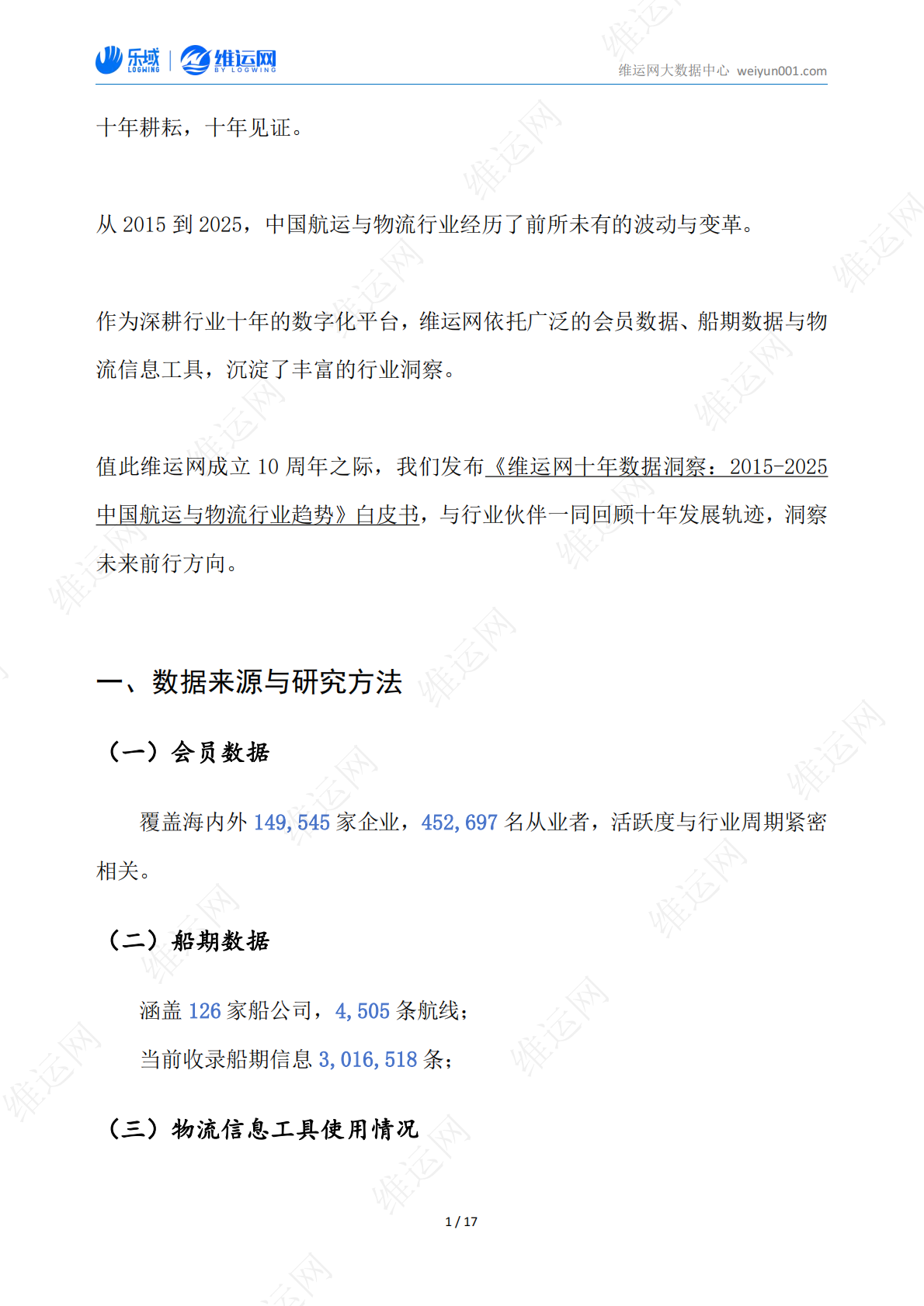 维运网：十年航运数据洞察白皮书（2015-2025） 第3页
