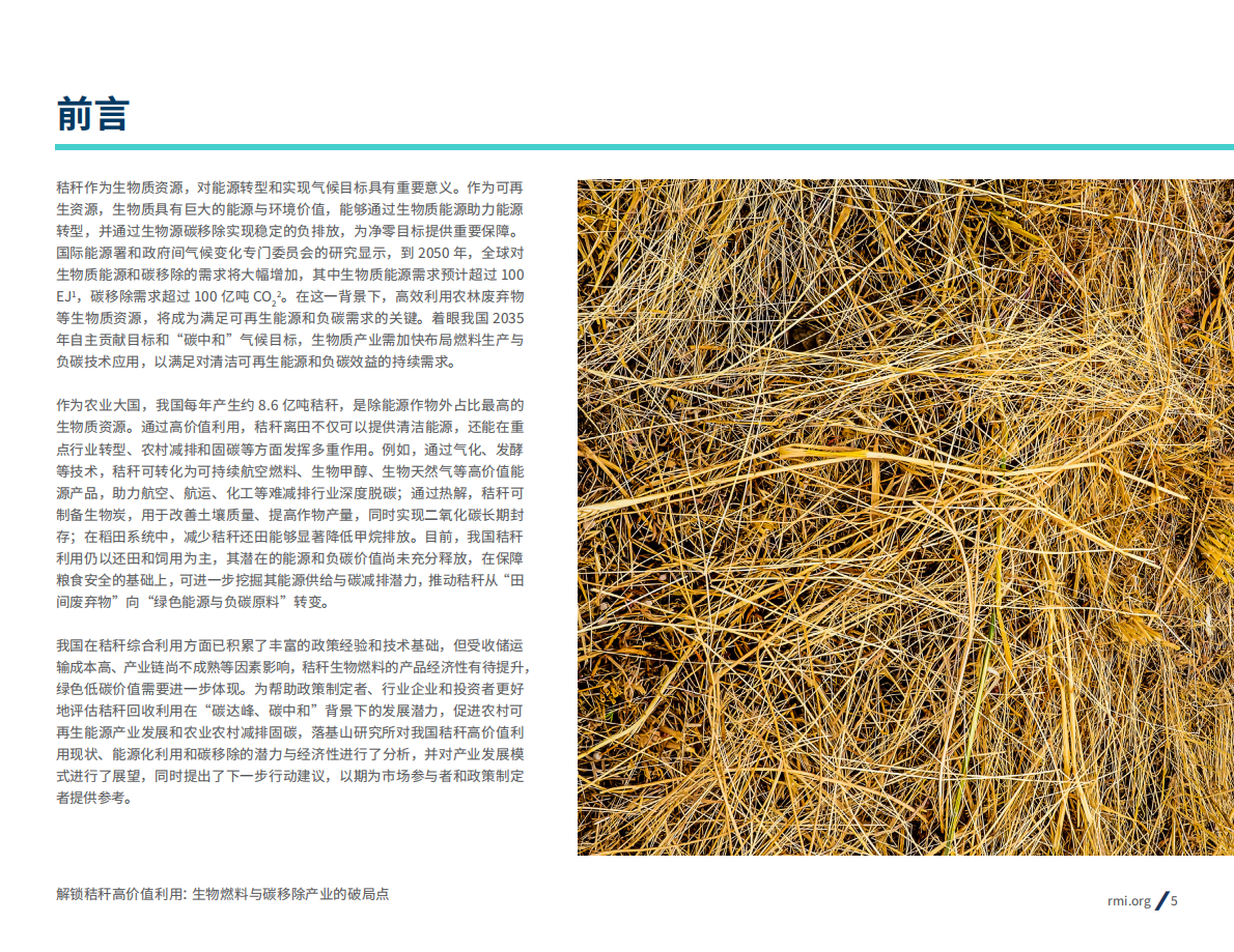 落基山研究所：生物燃料与碳移除产业的破局点报告：2025年解锁秸秆高价值利用 第5页