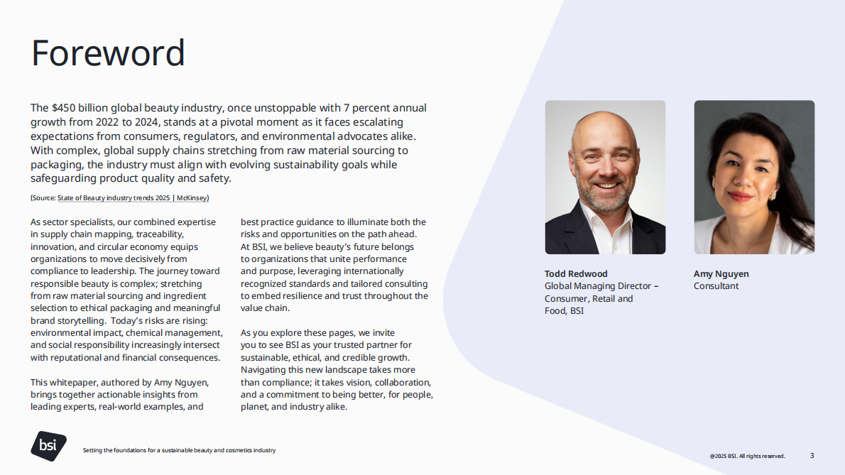 英国标准协会BSI：2025年为可持续的美容和化妆品行业奠定基础白皮书（英文版） 第3页