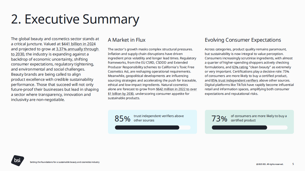 英国标准协会BSI：2025年为可持续的美容和化妆品行业奠定基础白皮书（英文版） 第5页