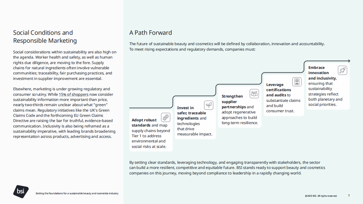英国标准协会BSI：2025年为可持续的美容和化妆品行业奠定基础白皮书（英文版） 第7页