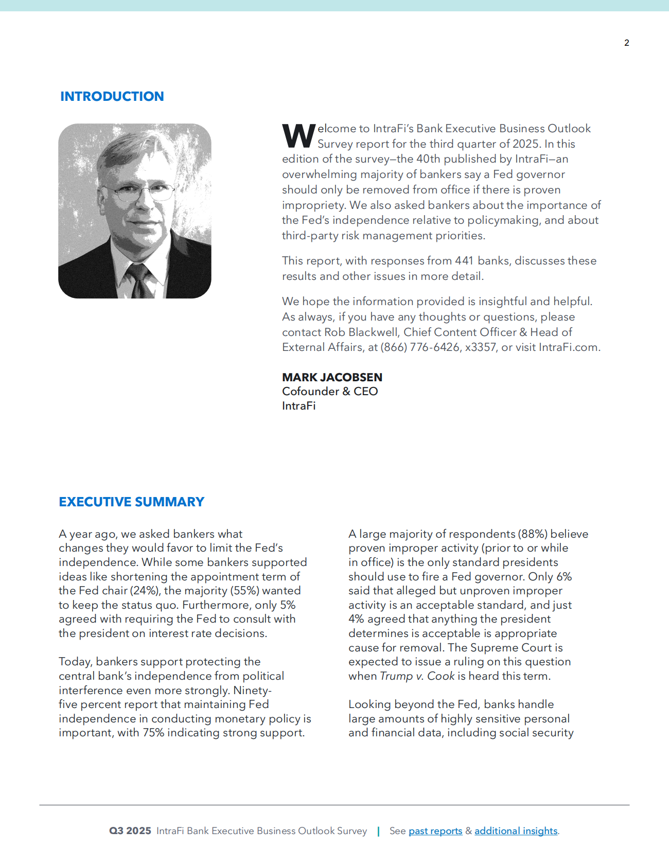 2025年第三季度银行高管商业前景调查（英文） 第2页
