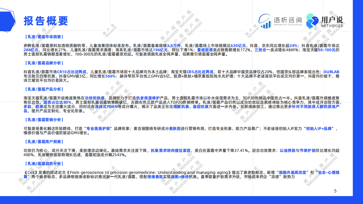 用户说：2025年线上乳液面霜消费趋势洞察报告 第5页