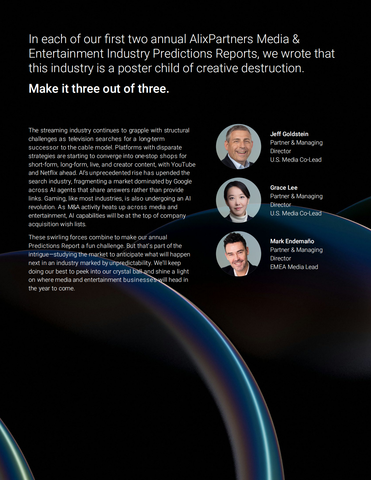 艾睿铂（AlixPartners）：2026年媒体与娱乐行业预测报告（英文版） | 先导研报