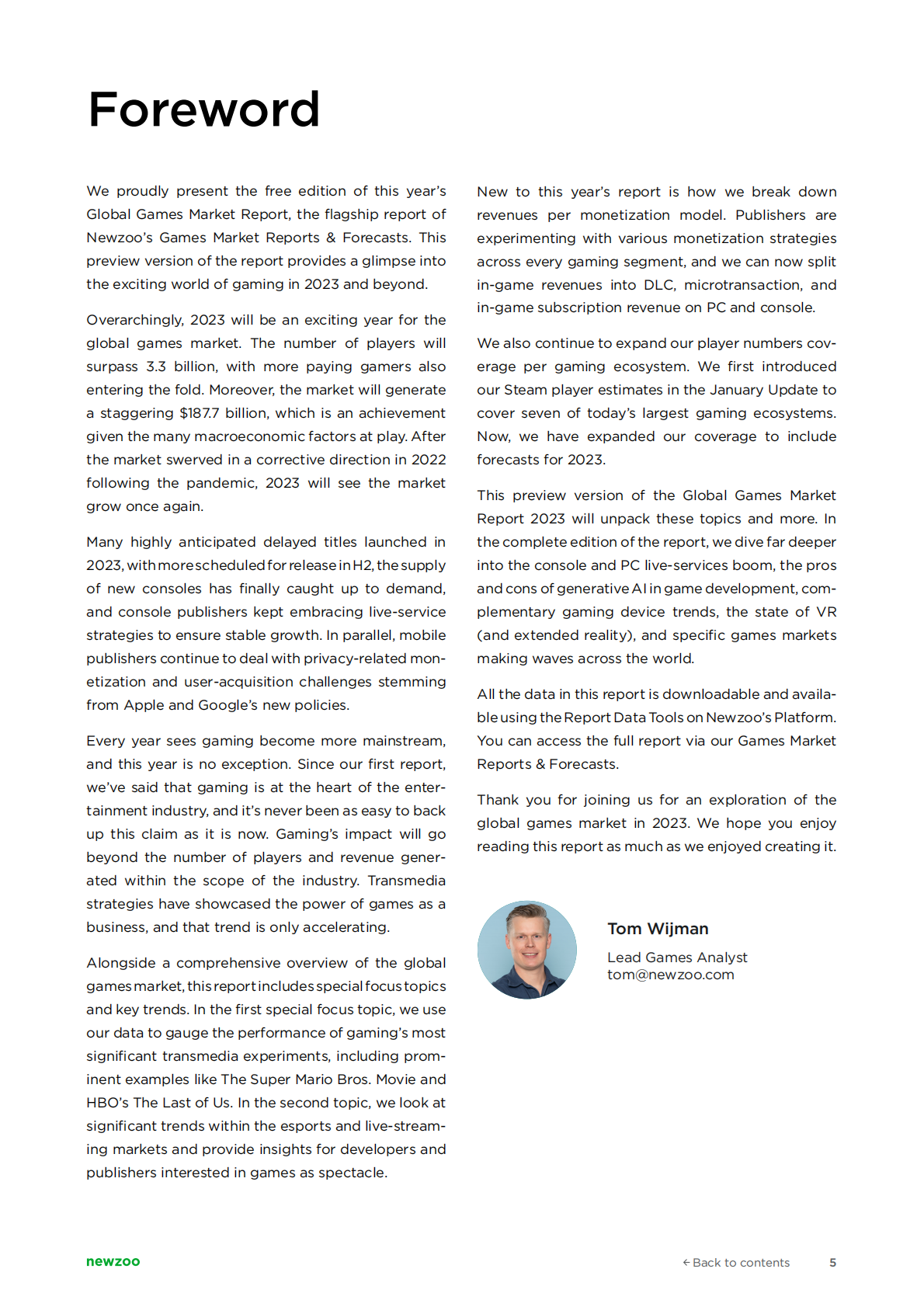 Newzoo：2023全球游戏市场报告（英文） 第5页