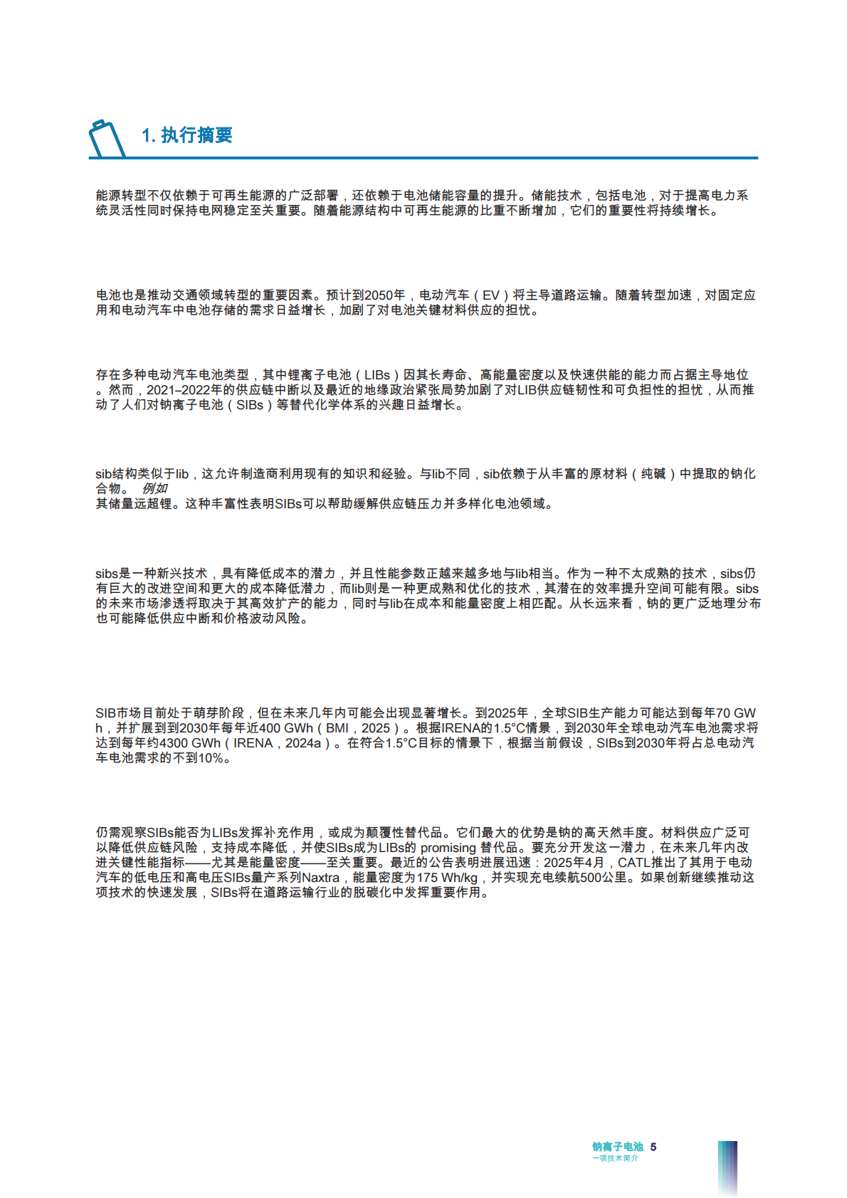 电池：一项技术简介 第5页