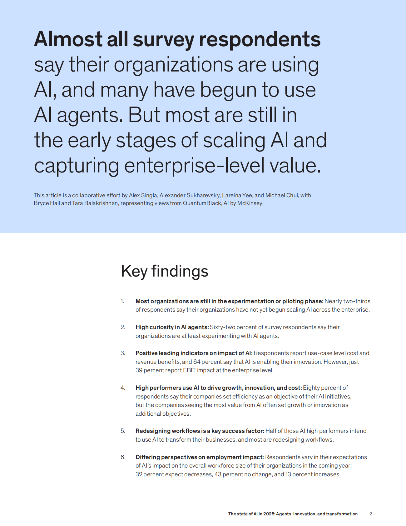 2025年人工智能的现状：智能体、创新和转型（英文） 第2页