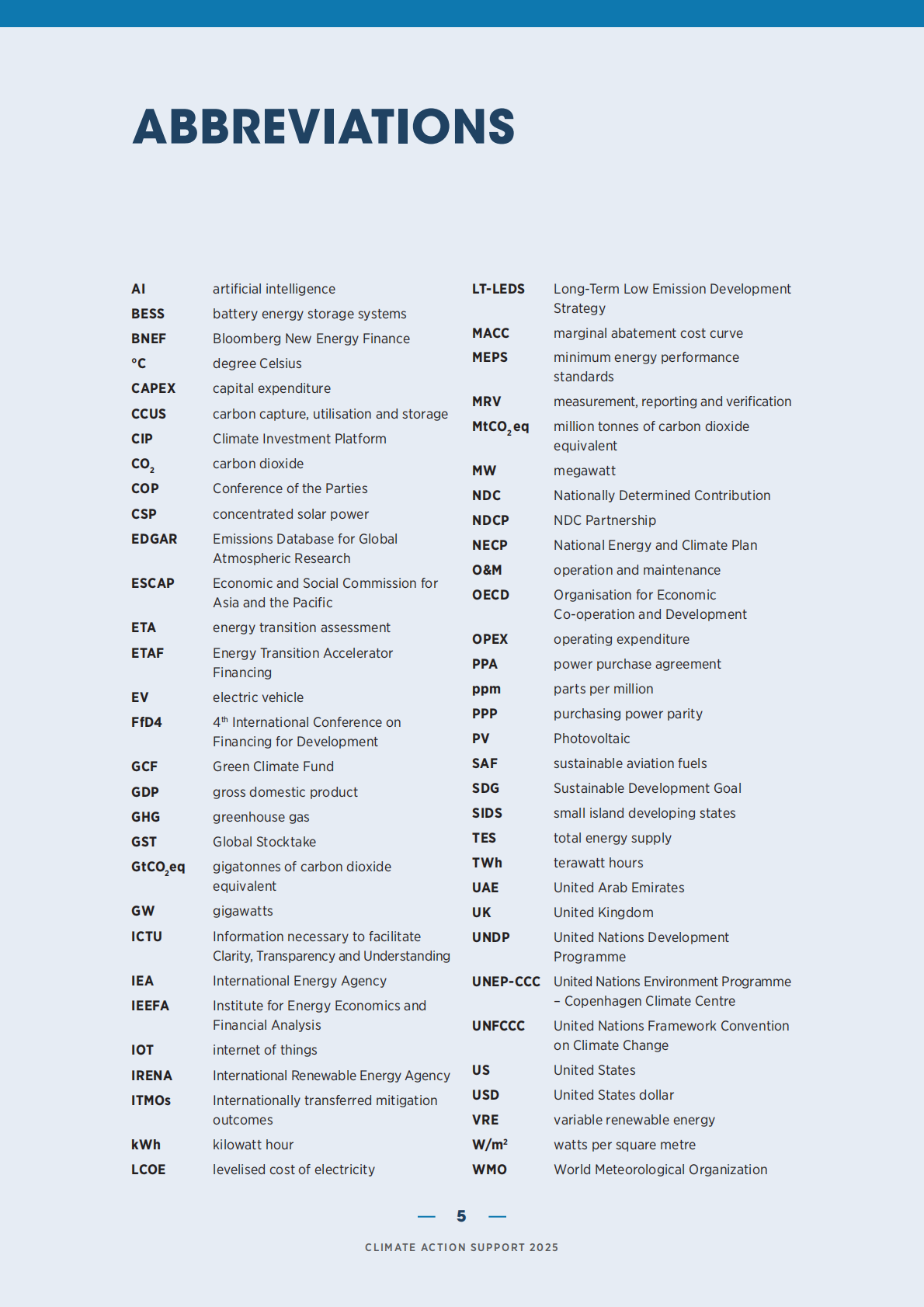 国际可再生能源署IRENA：气候行动支持2025（英文） 第5页