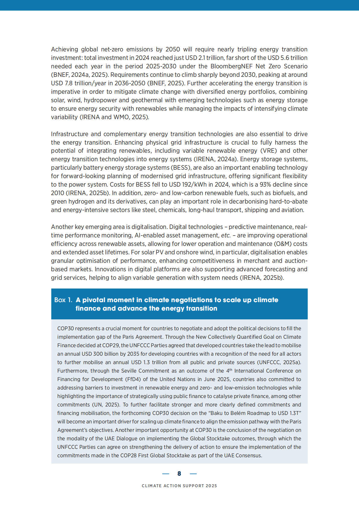 国际可再生能源署IRENA：气候行动支持2025（英文） 第8页