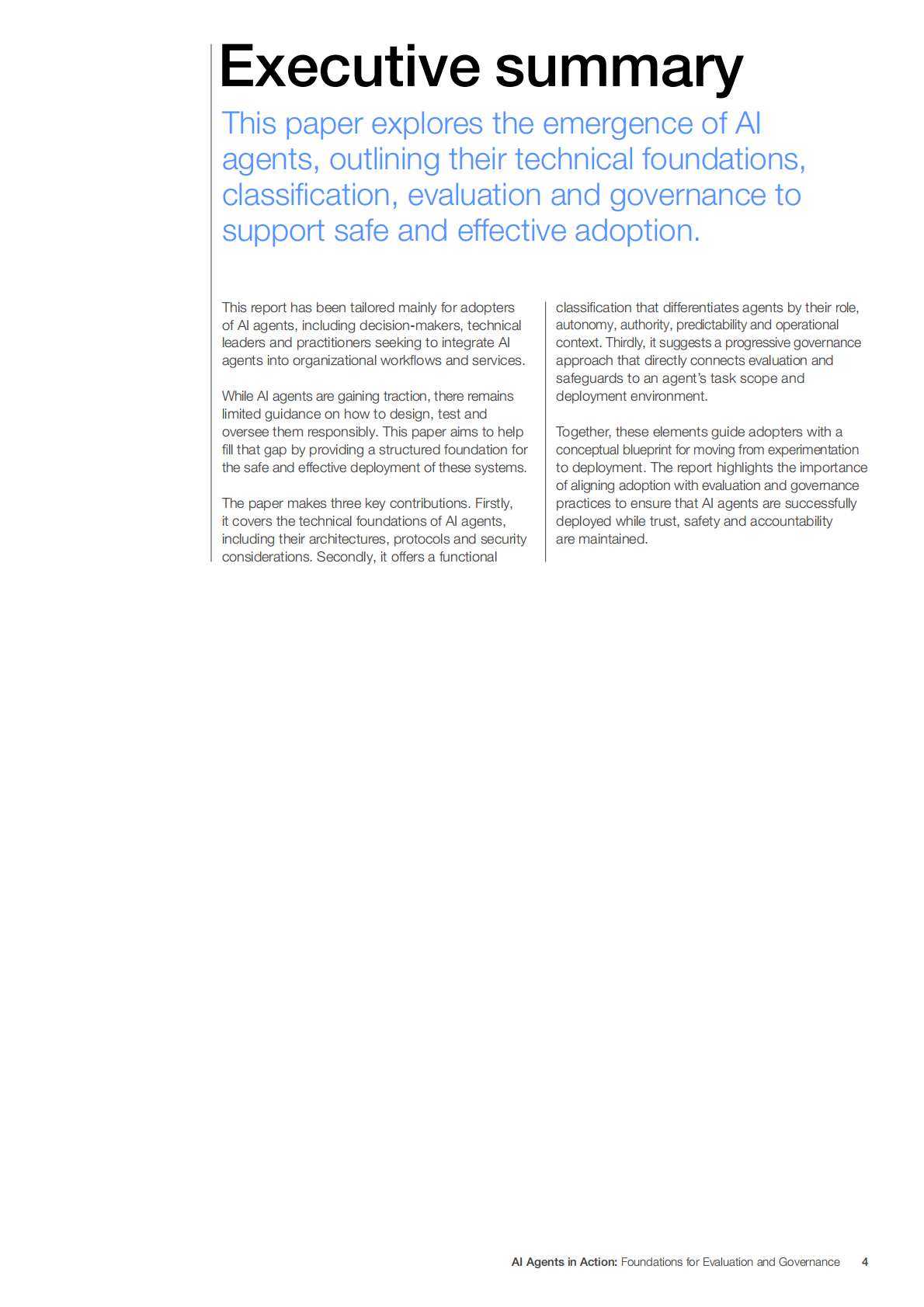 世界经济论坛：2025年AI代理在行动：评估和治理的基础白皮书（英文版） 第4页