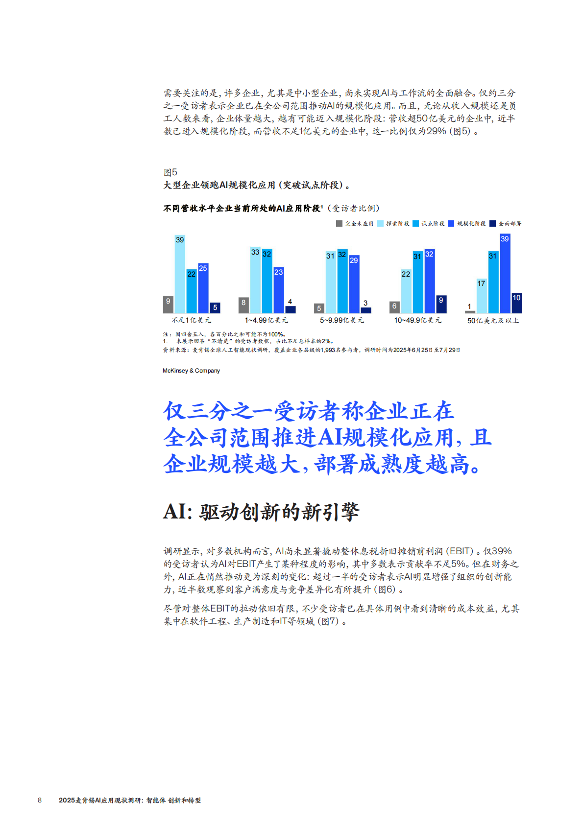 2025麦肯锡AI应用现状调研-智能体创新和转型 | 先导研报