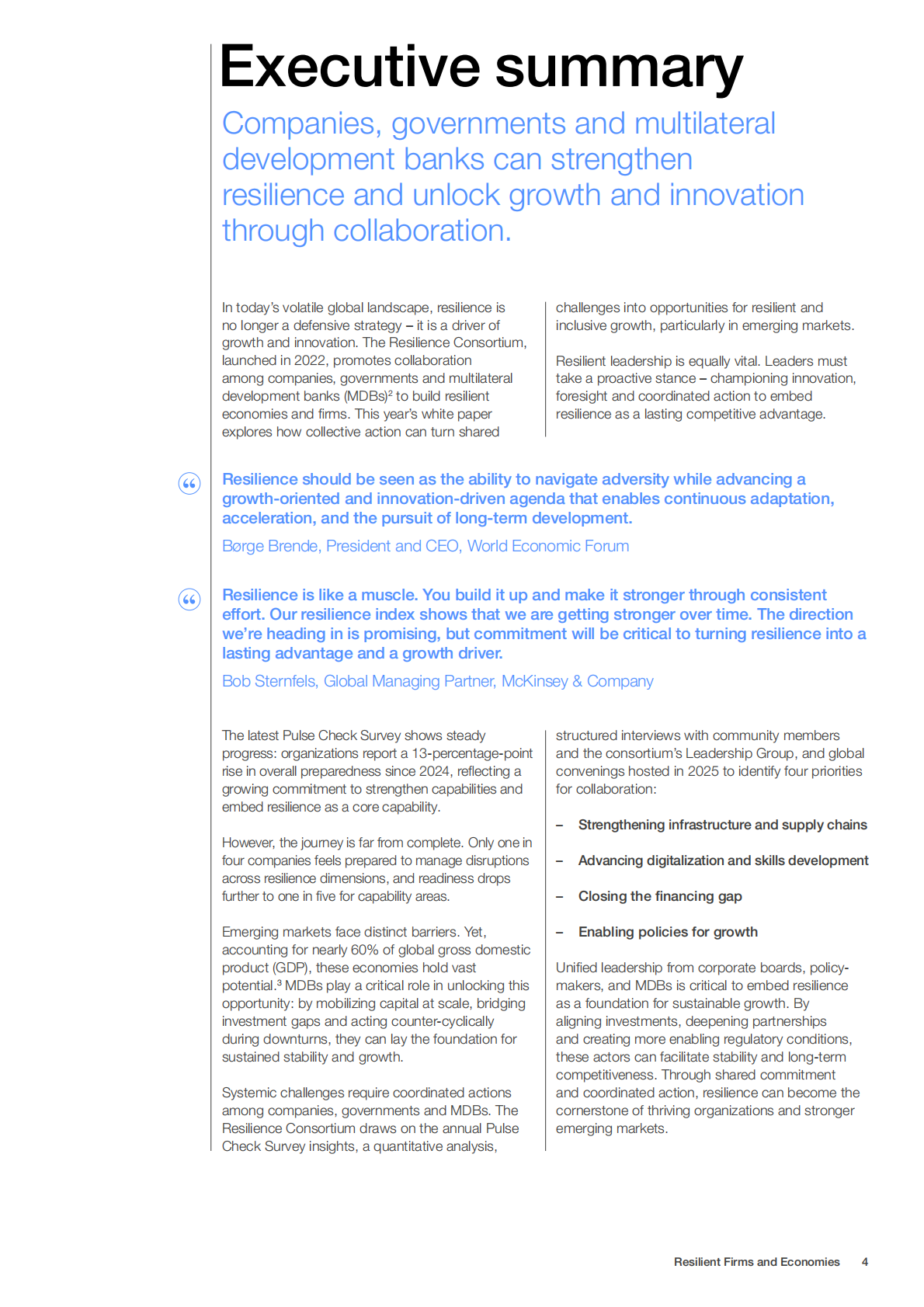 世界经济论坛：2025年韧性企业与经济体：企业、政府与多边开发银行如何助力解锁新兴市场增长白皮书（英文版） 第4页