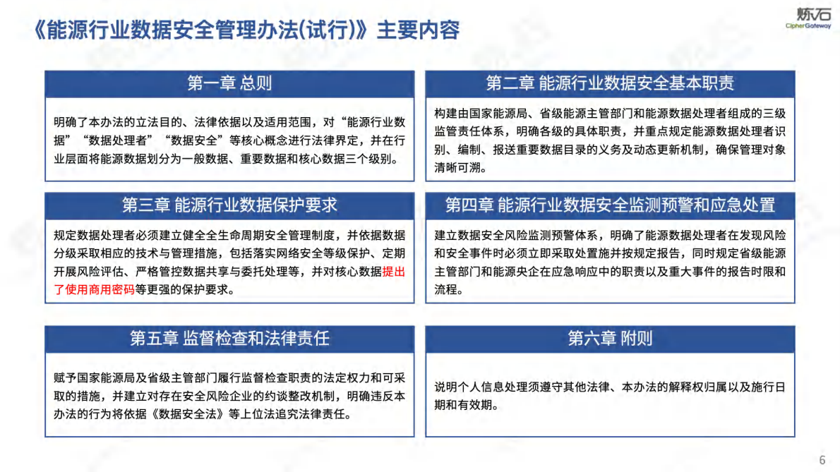 炼石网络：《能源行业数据安全管理办法（试行）V1.0.0 第6页