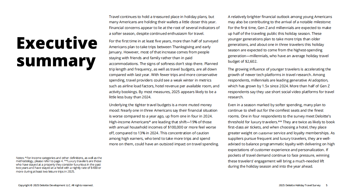 德勤：2025年假日旅行调查报告（英文） 第5页