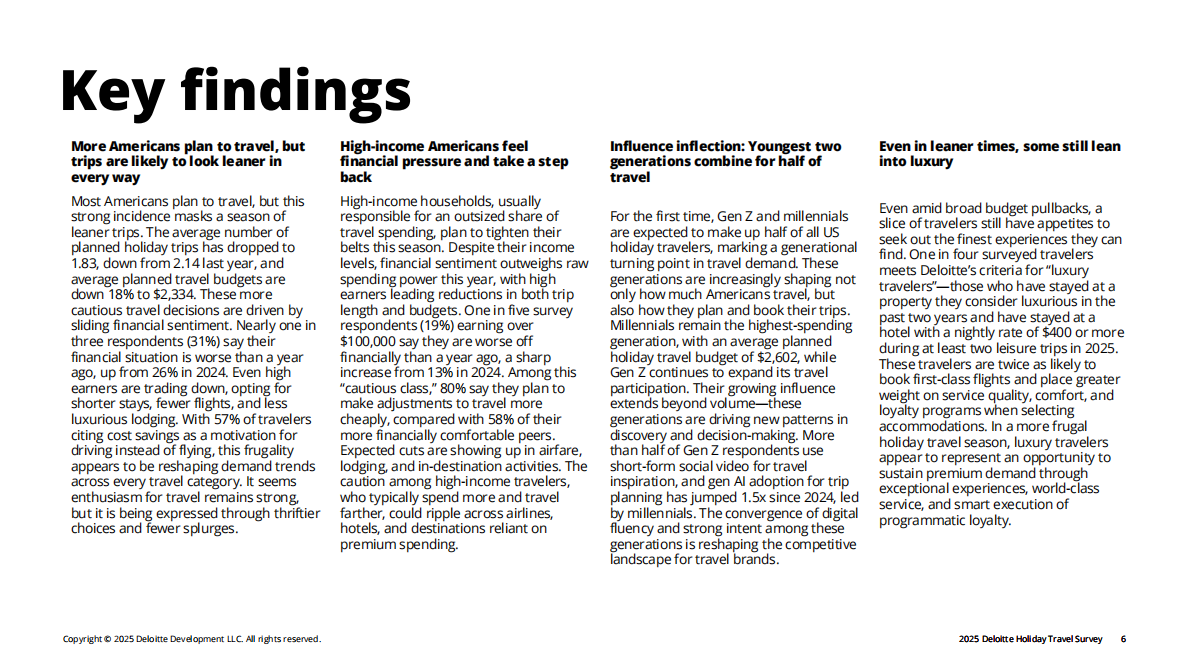 德勤：2025年假日旅行调查报告（英文） 第6页