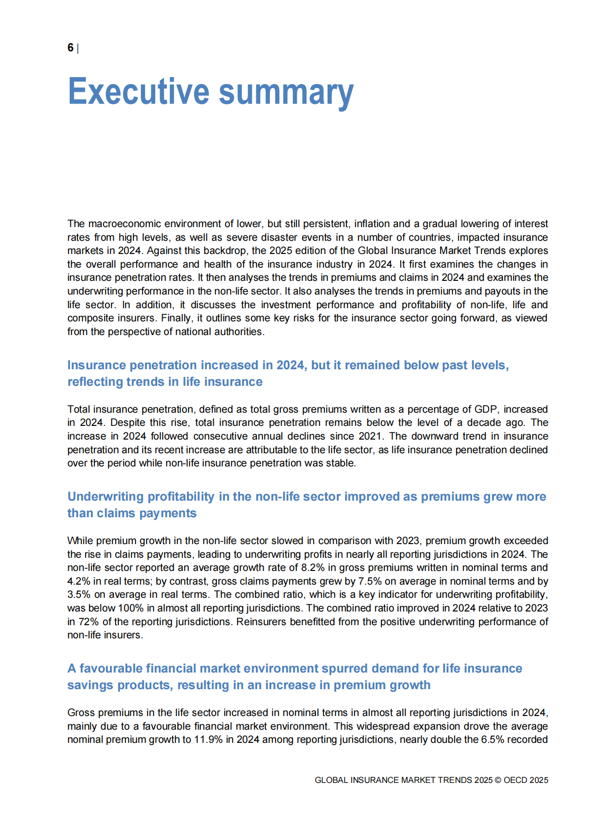 OECD经合组织：2025年全球保险市场趋势报告（英文版） 第8页