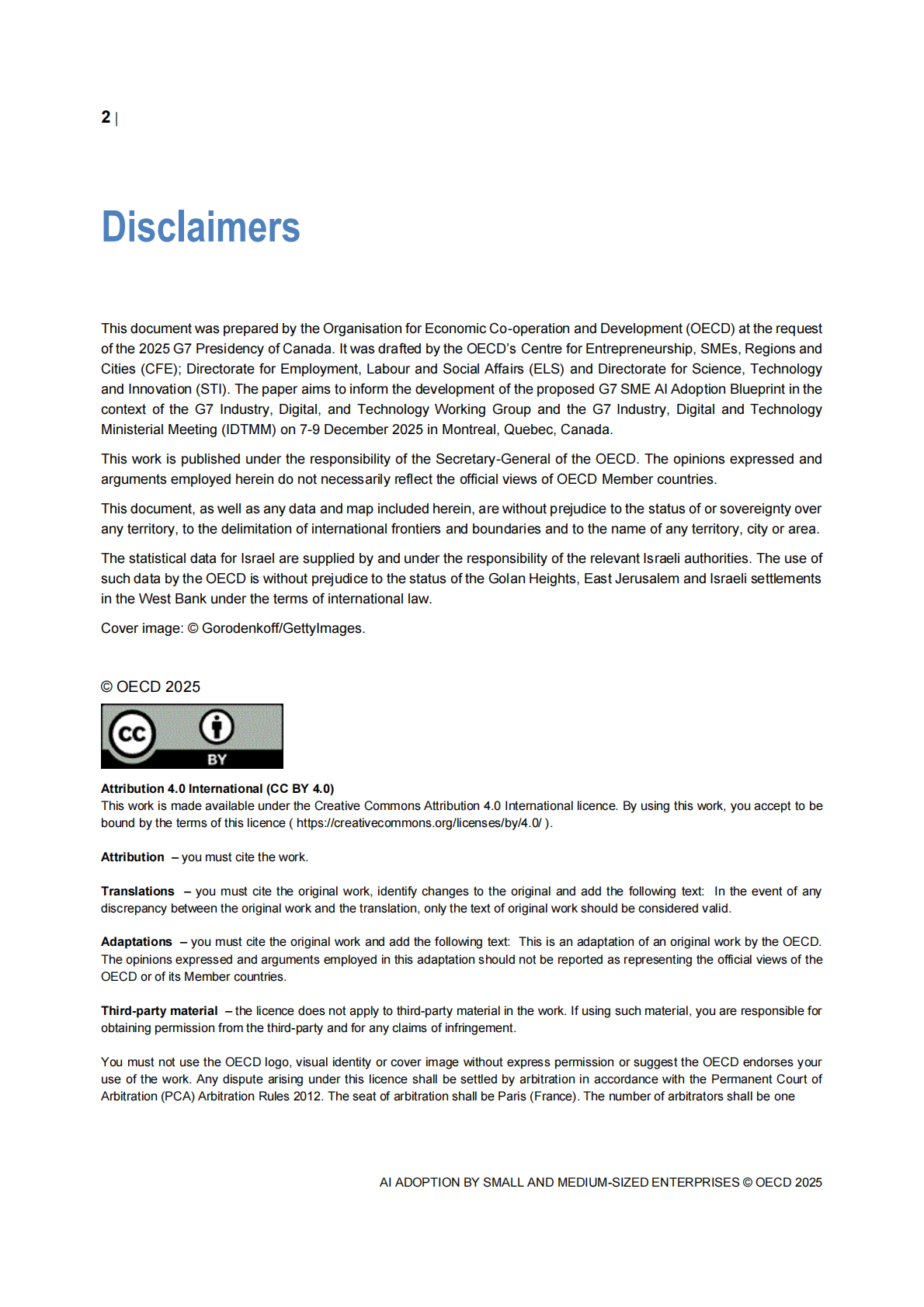 经合组织G7讨论文件（英文版）：2025年中小企业采用人工智能 第2页