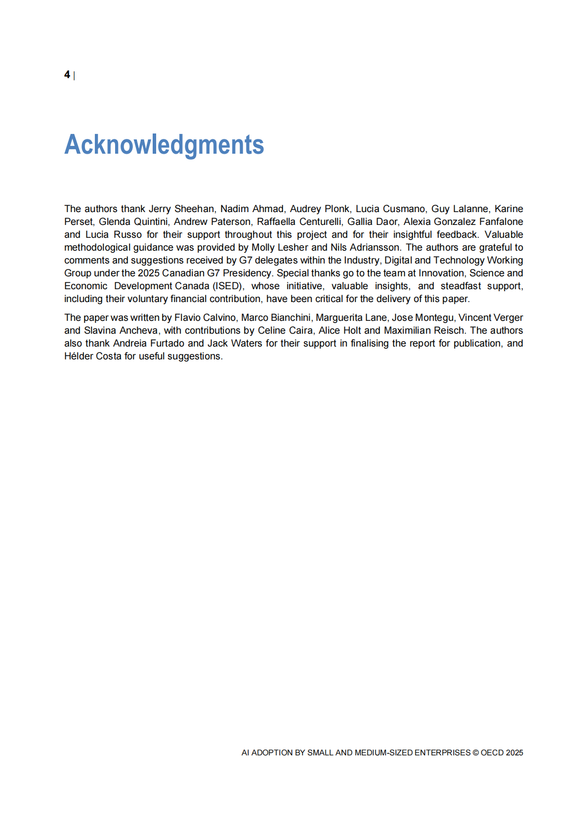 经合组织G7讨论文件（英文版）：2025年中小企业采用人工智能 第4页