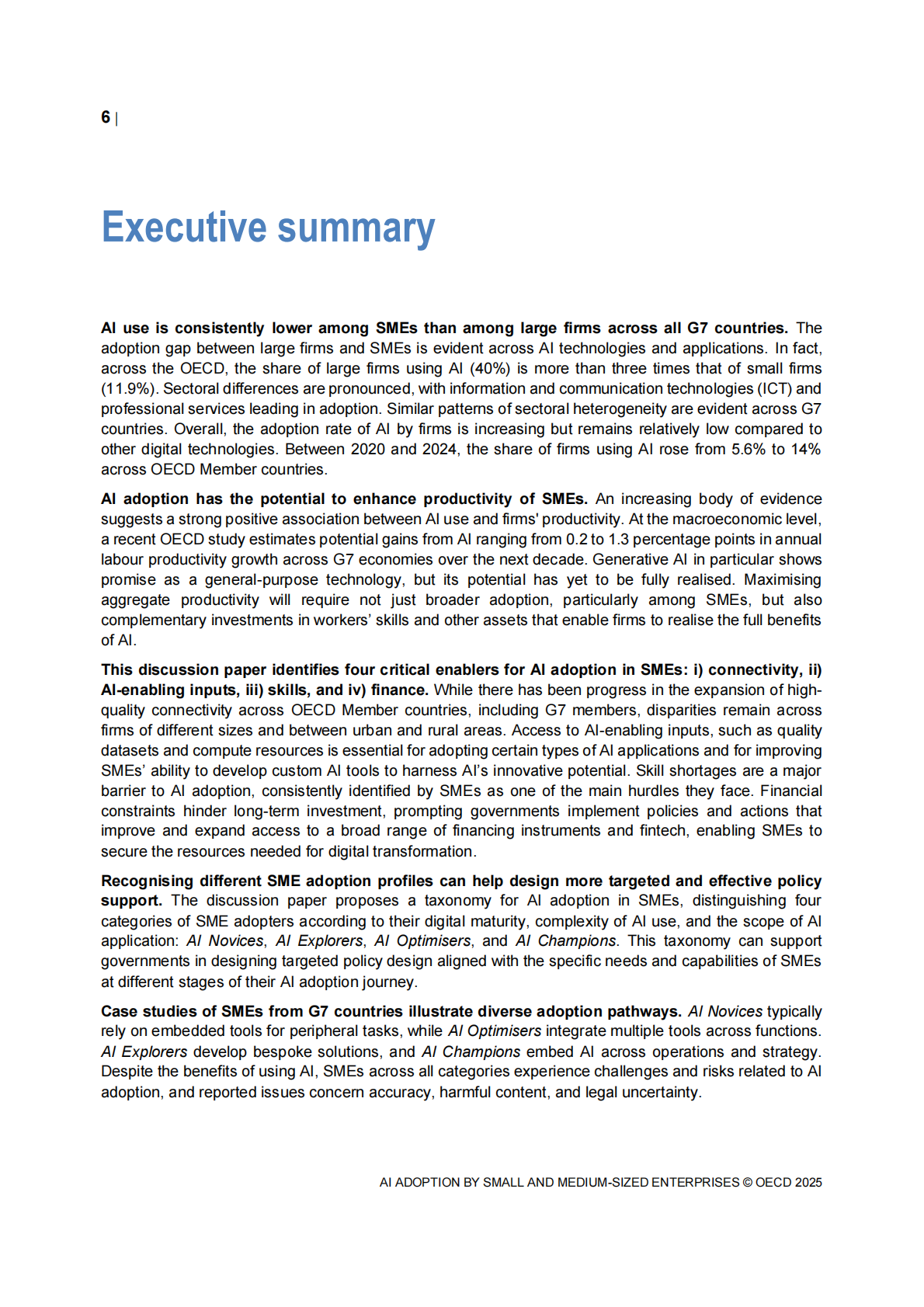 经合组织G7讨论文件（英文版）：2025年中小企业采用人工智能 第6页
