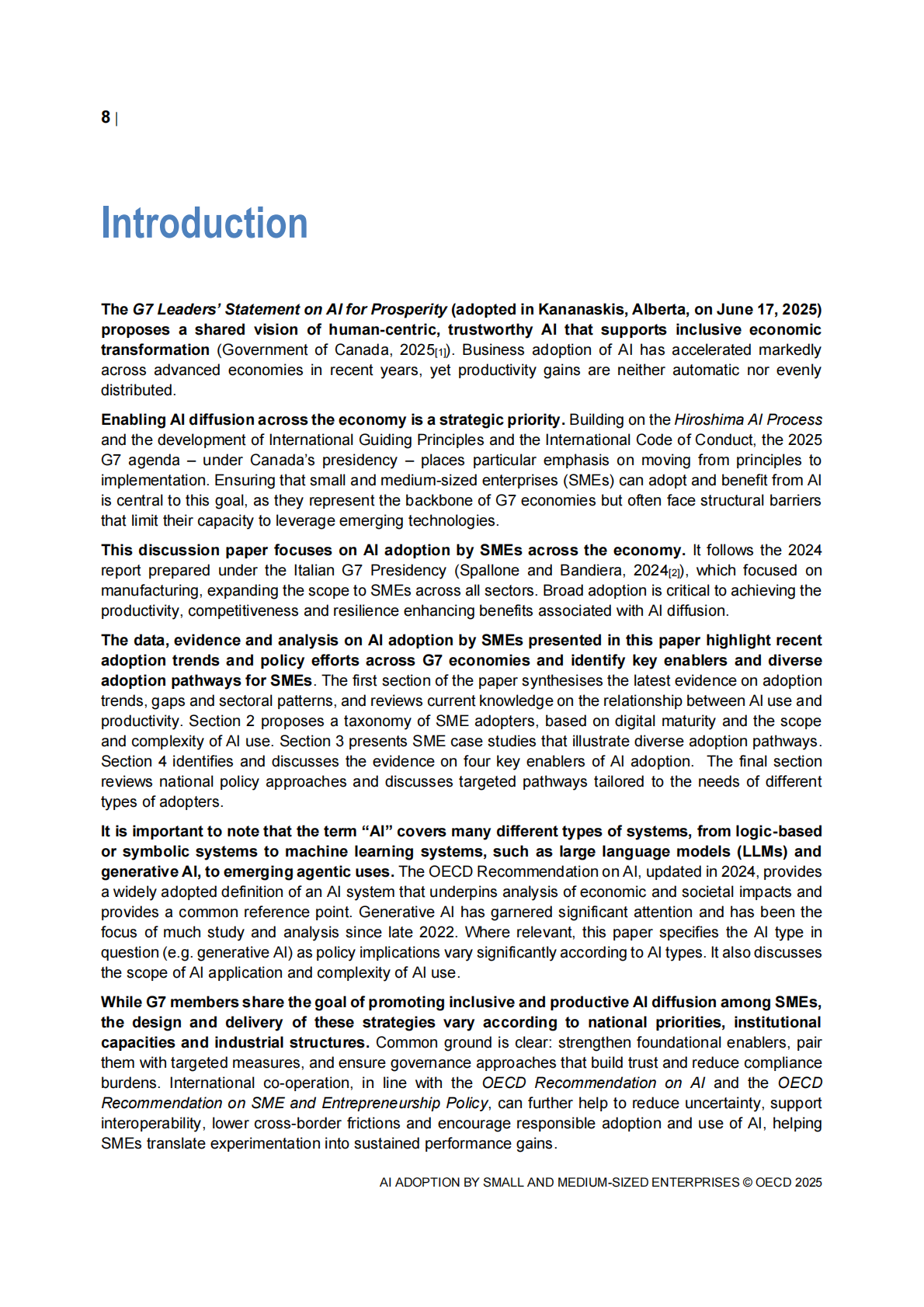 经合组织G7讨论文件（英文版）：2025年中小企业采用人工智能 第8页