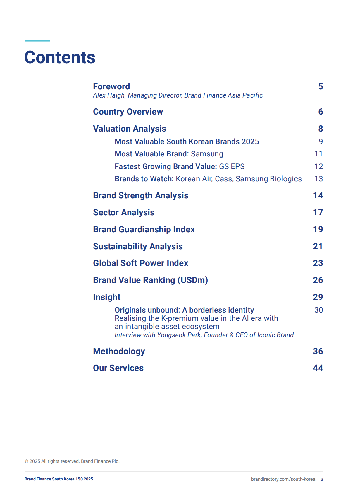 Brand Finance：2025年韩国品牌150强（英文） 第3页