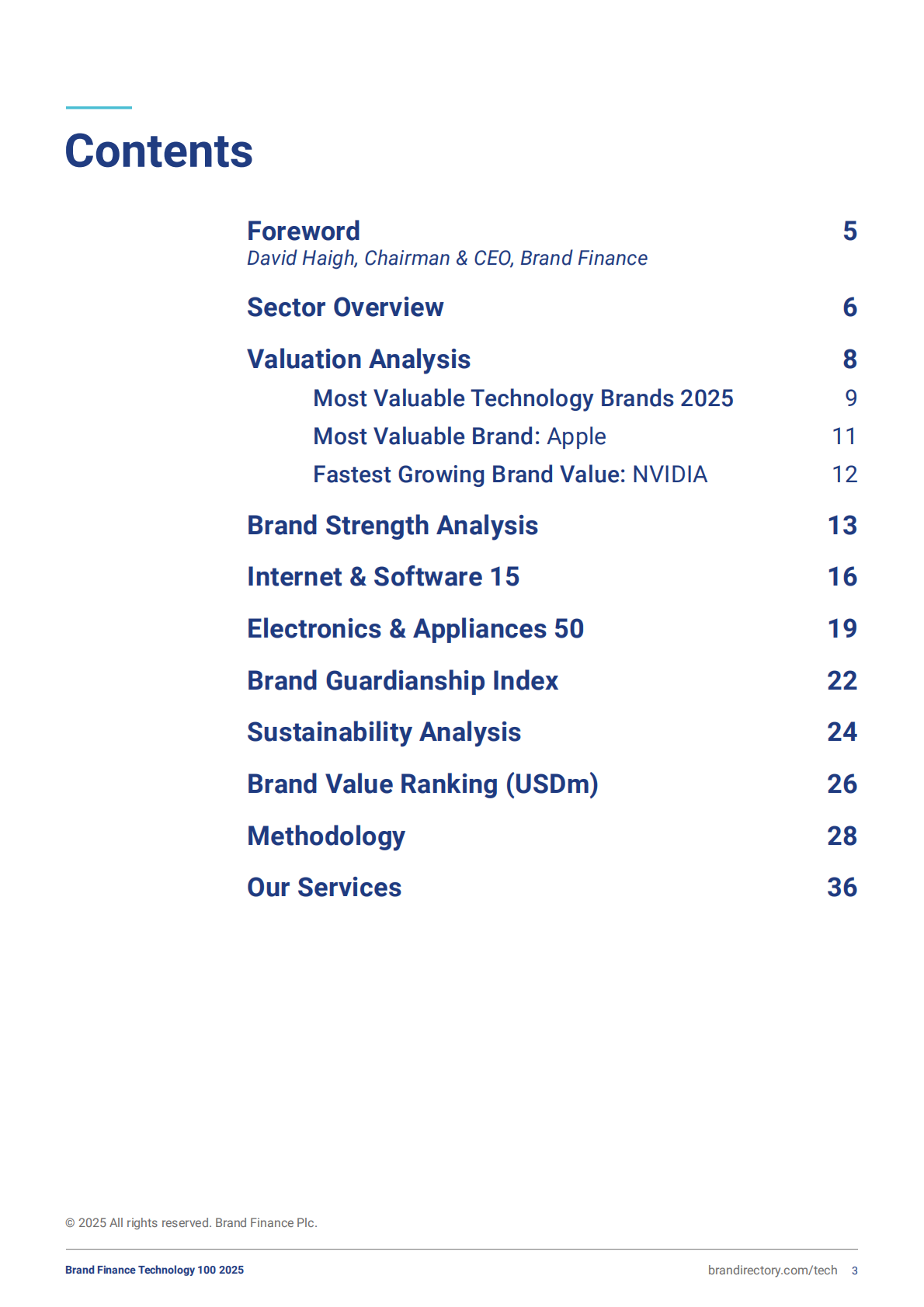 Brand Finance：2025年科技品牌100强报告（英文版） 第3页