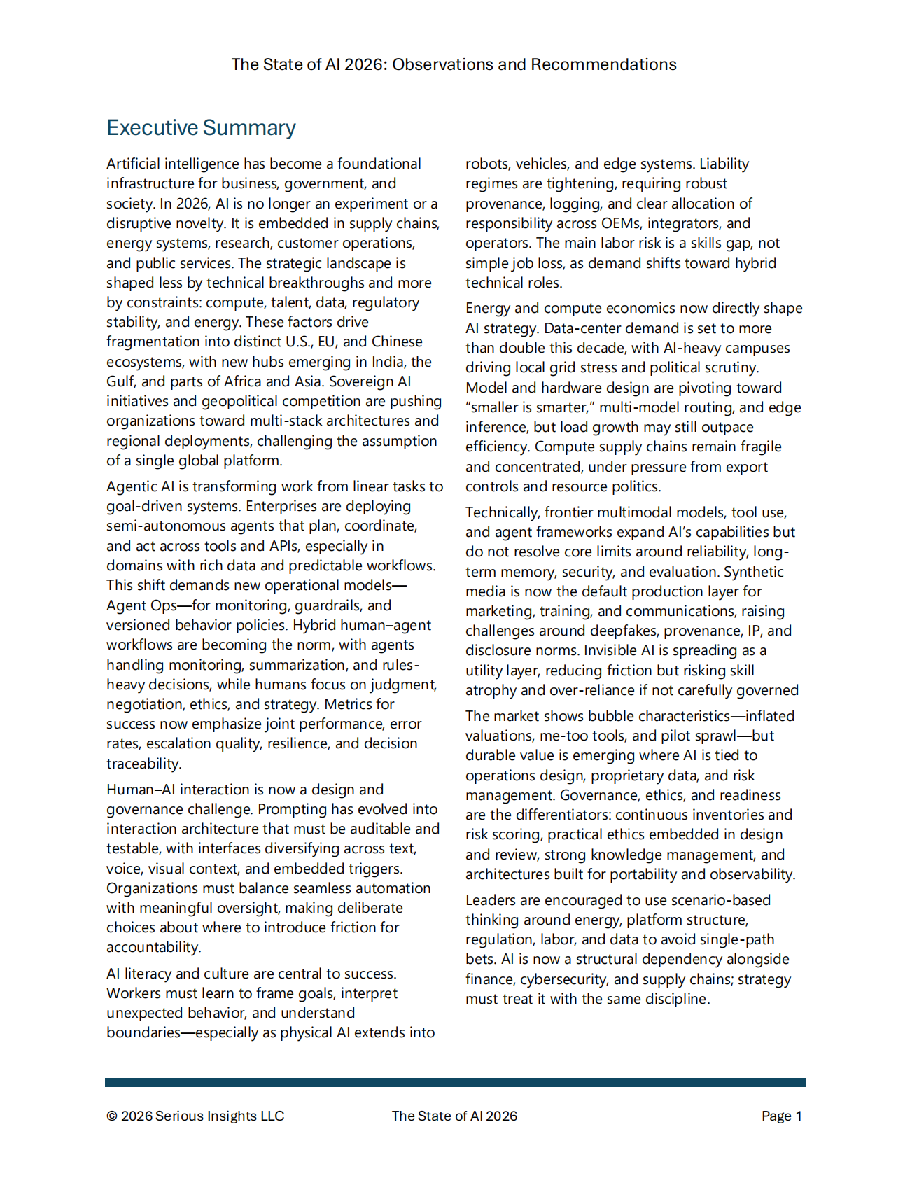 Serious Insights：2026年人工智能全景报告：洞察与建议（英文版） 第2页