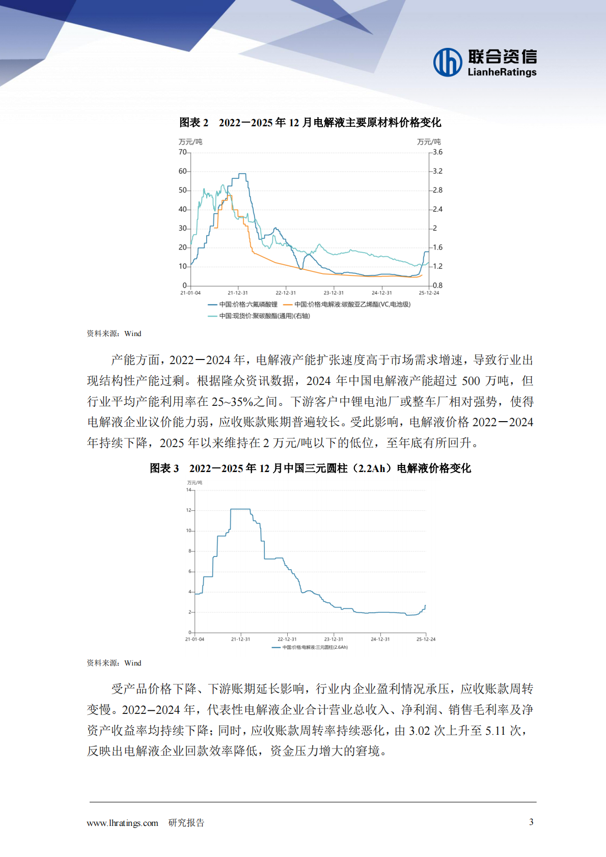 联合资信：电解液：&ldquo;一超两强&rdquo;格局的稳固与挑战 第3页