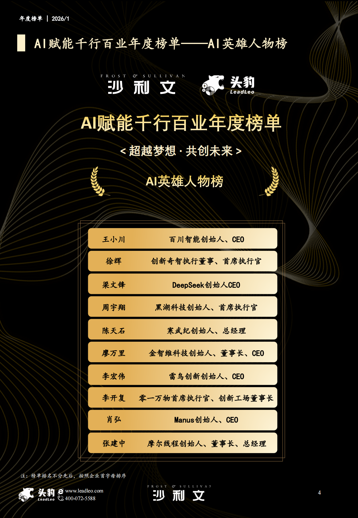 沙利文：2026年AI赋能千行百业年度榜单报告 第4页