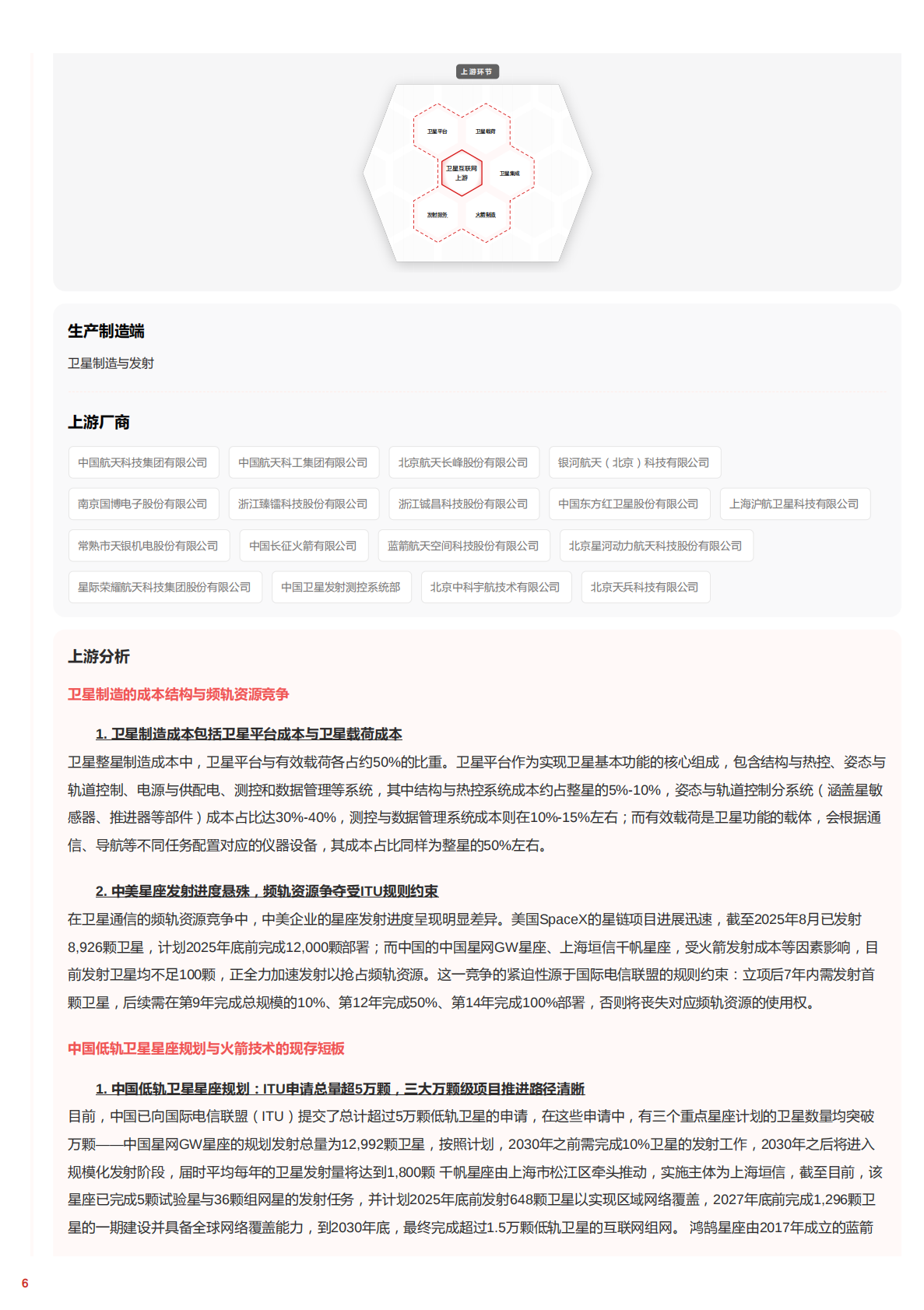 穹顶之上&mdash;&mdash;卫星互联网中不断推进的组网计划与成本革命 头豹词条报告系列 第6页