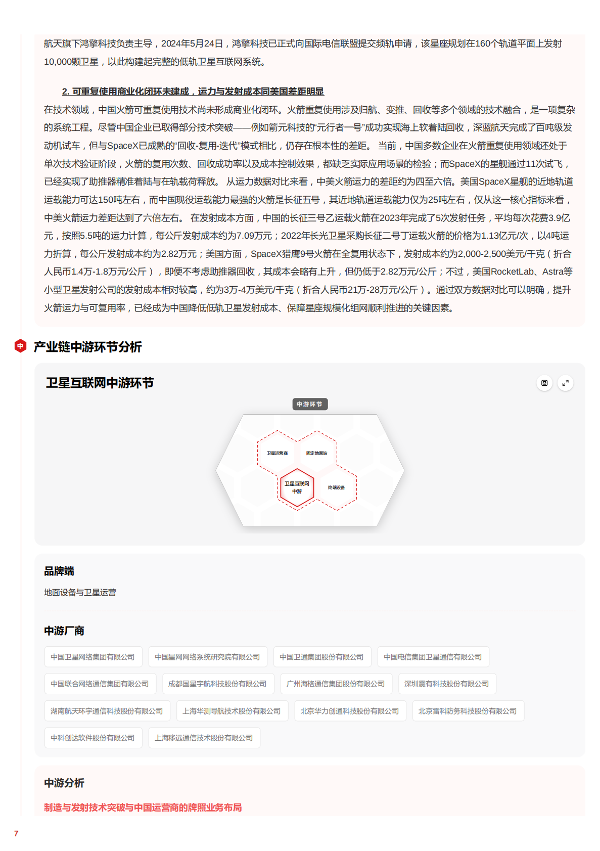 穹顶之上&mdash;&mdash;卫星互联网中不断推进的组网计划与成本革命 头豹词条报告系列 第7页