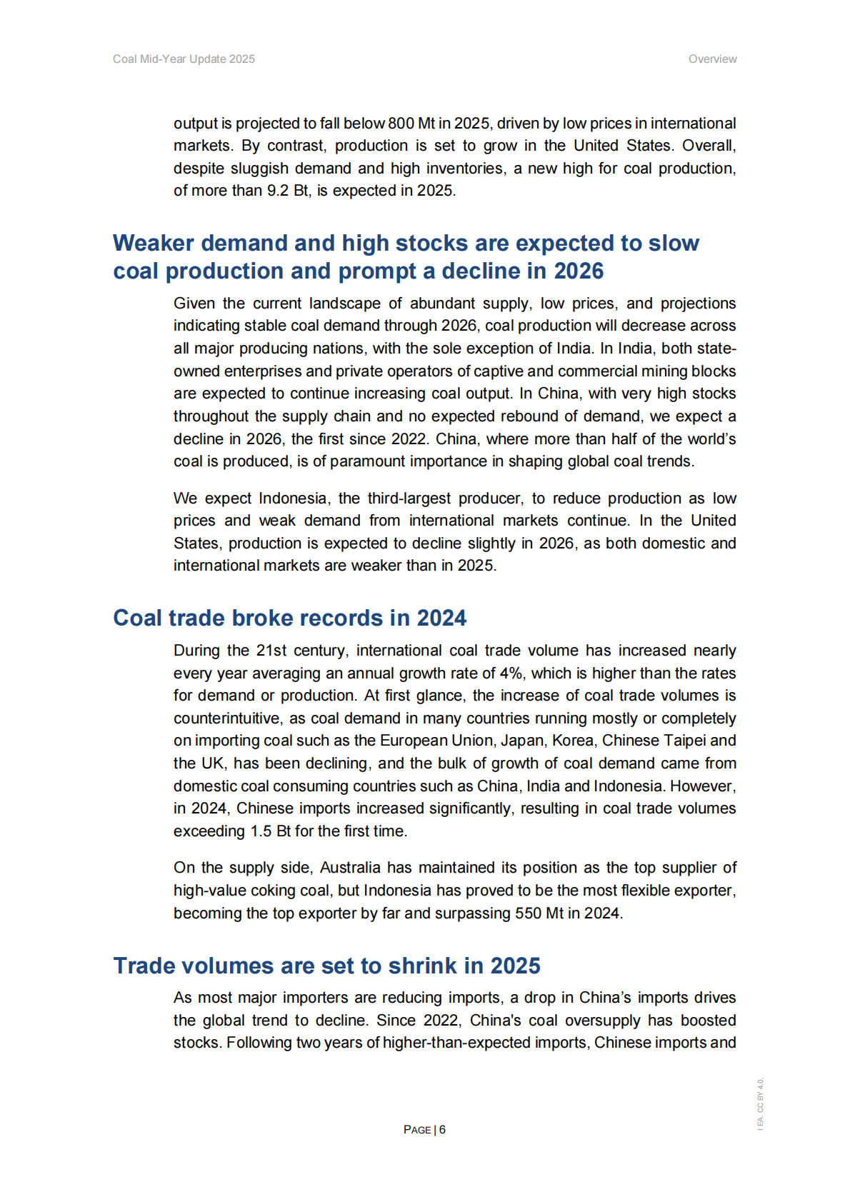 IEA：2025年年中煤炭报告（英文） 第6页