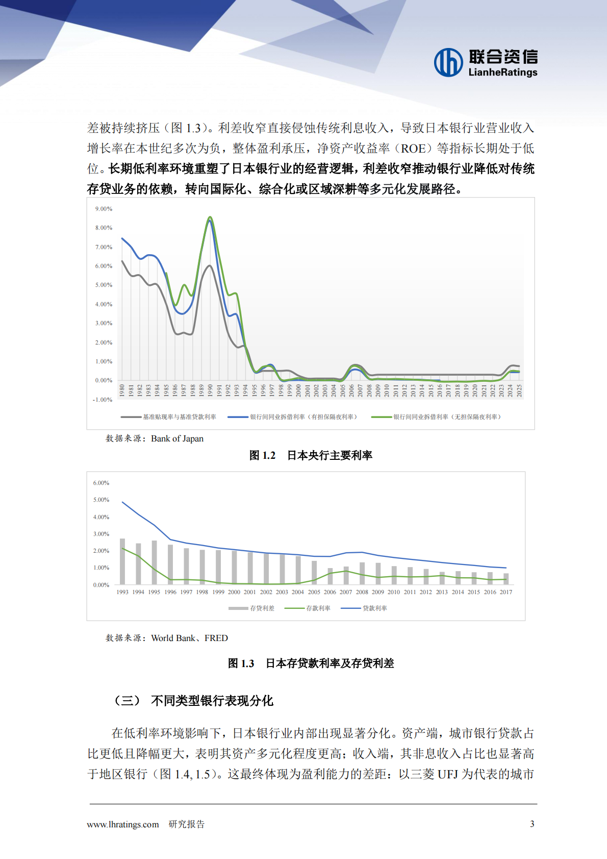 联合资信：低息差环境下的银行业生存图景：日本与欧洲的转型路径 第3页
