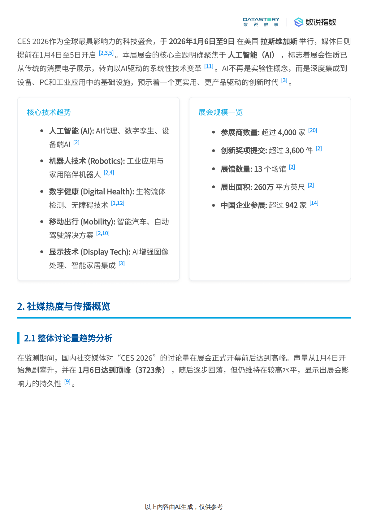 数说故事：CES+2026网民讨论焦点、品牌产品及社媒热度活动概况 | 先导研报