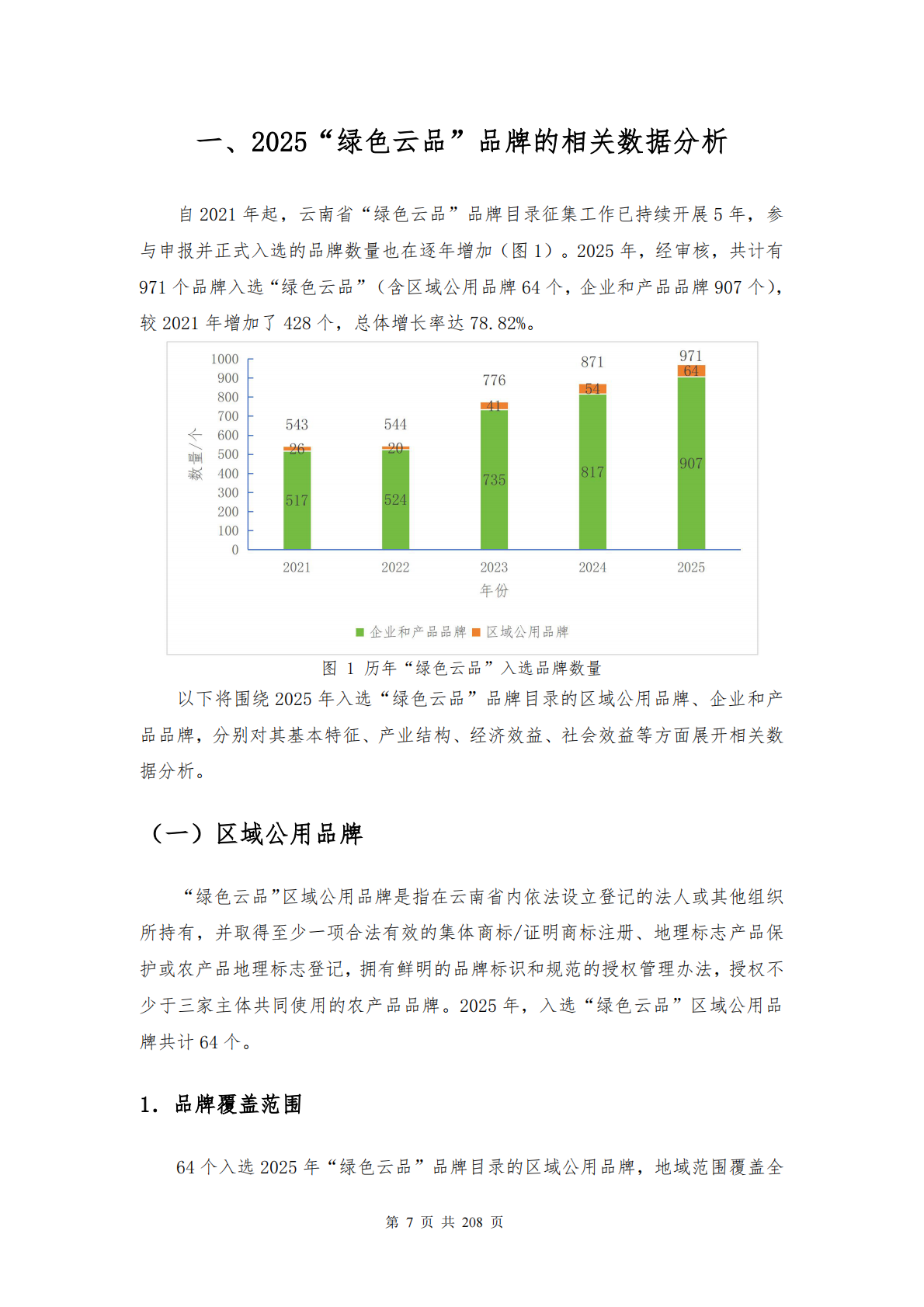 云南省农业农村厅：2025年云南省&ldquo;绿色云品&rdquo;品牌发展白皮书 第7页